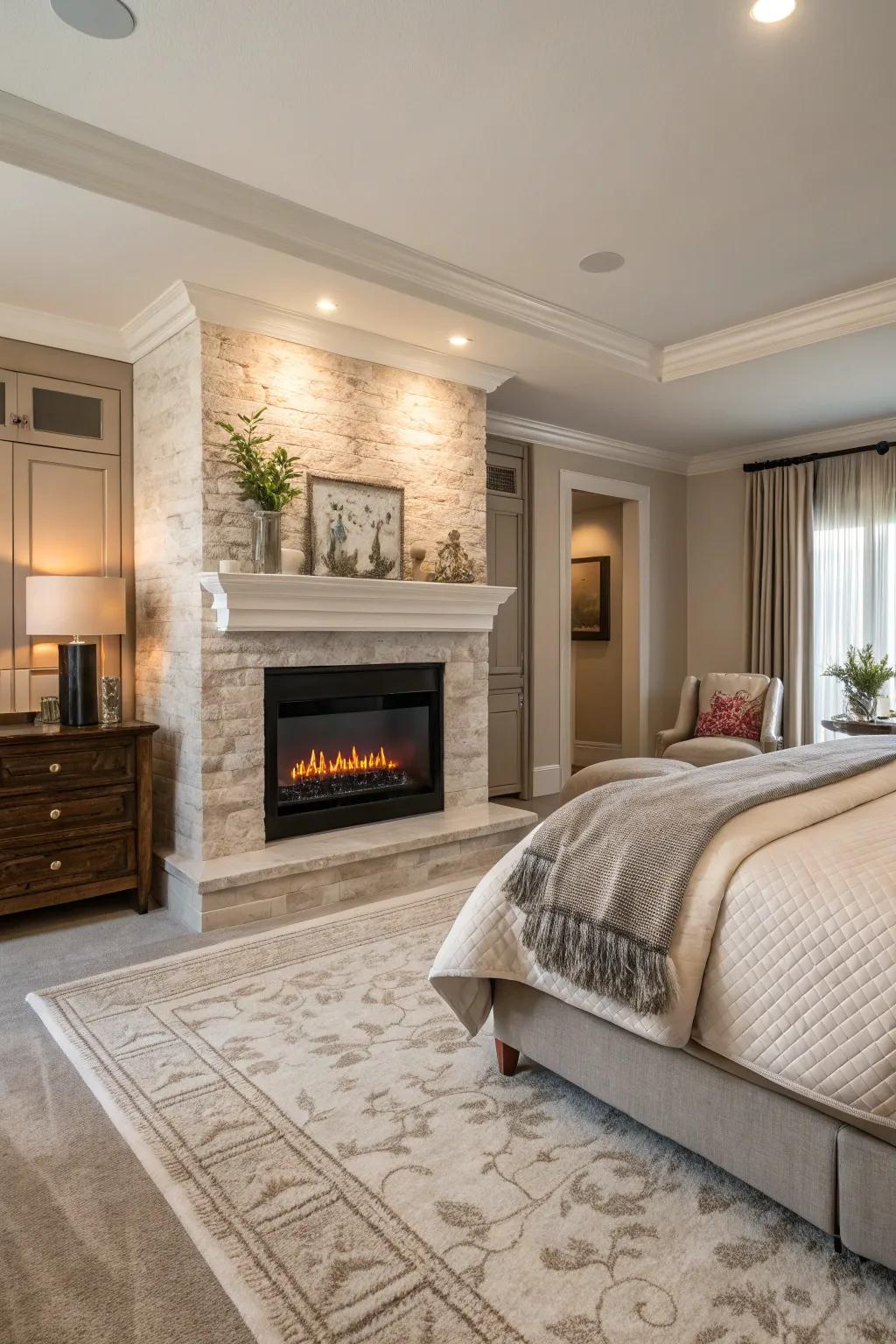 A neutral color choice creates a relaxed and elegant bedroom setting.