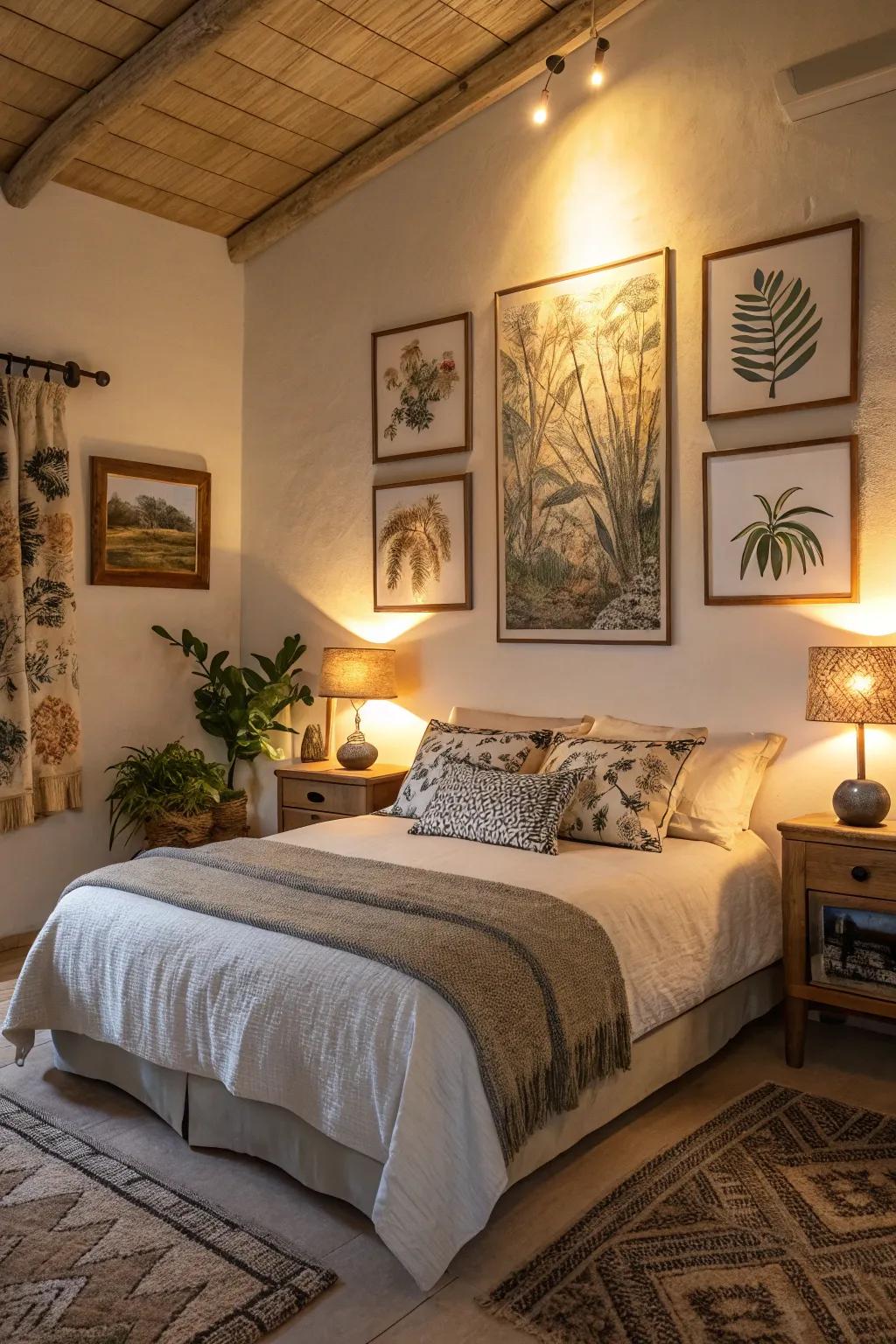 Accent lighting brings drama and depth.