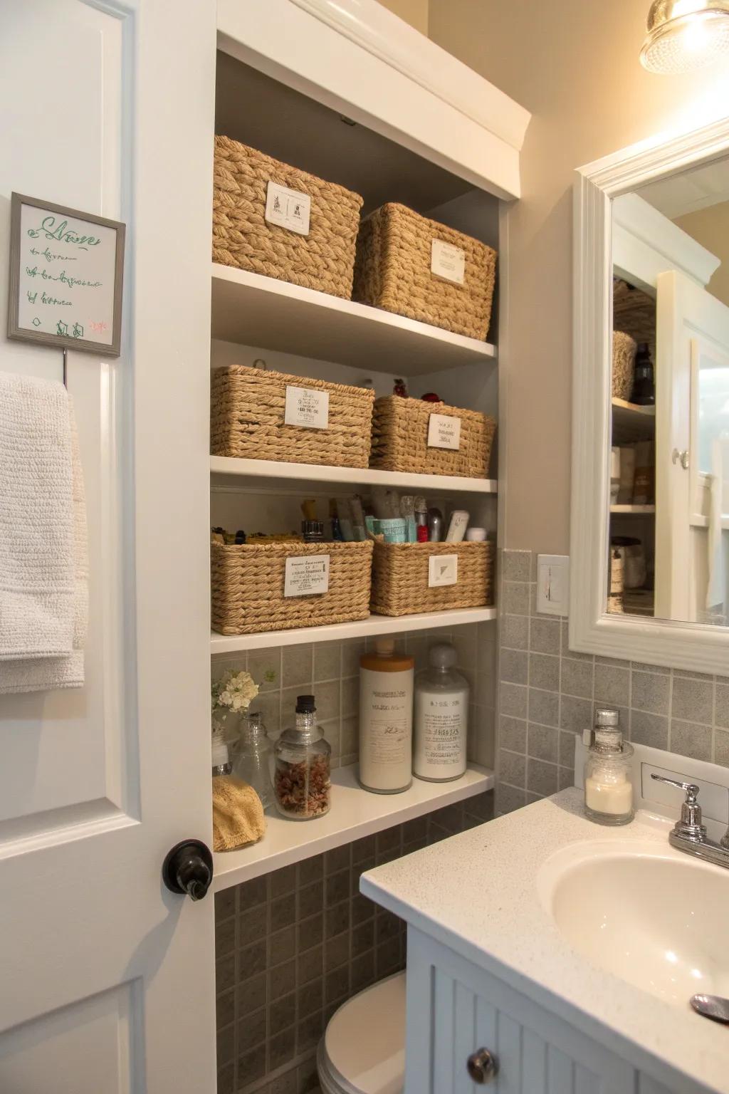 Order and charm are brought to your cabinet by unique labeling.