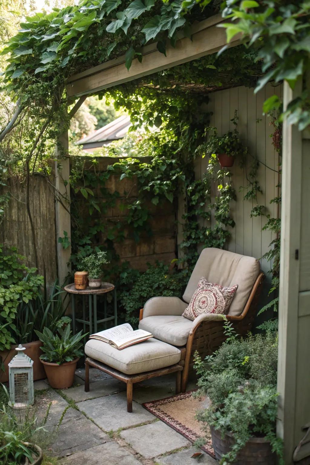 A hidden nook provides a peaceful escape in your garden.