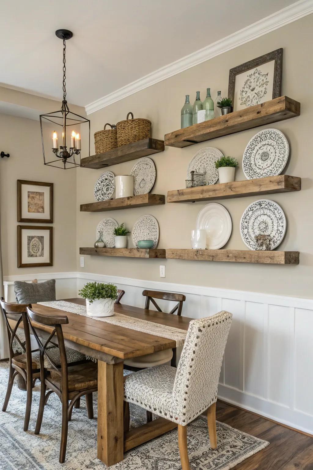 Simple wall decor creates a harmonious atmosphere.