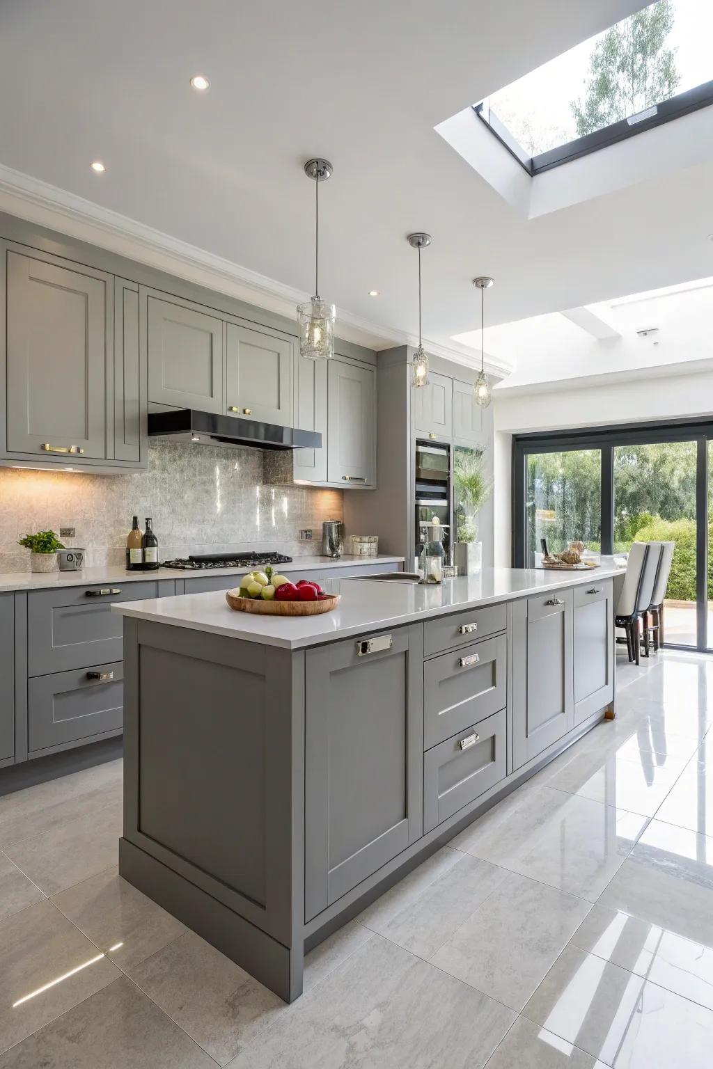 Integrate practicality and aesthetic with a cooking space centerpiece.