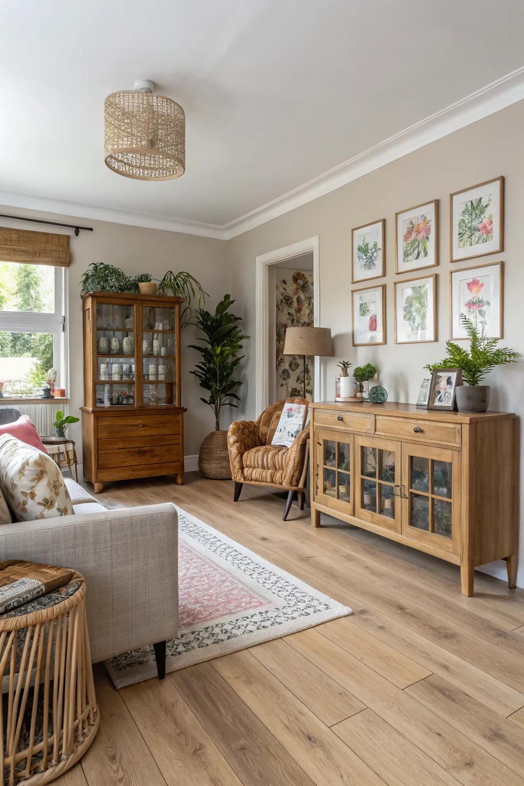 Versatility shines with light wood floors.