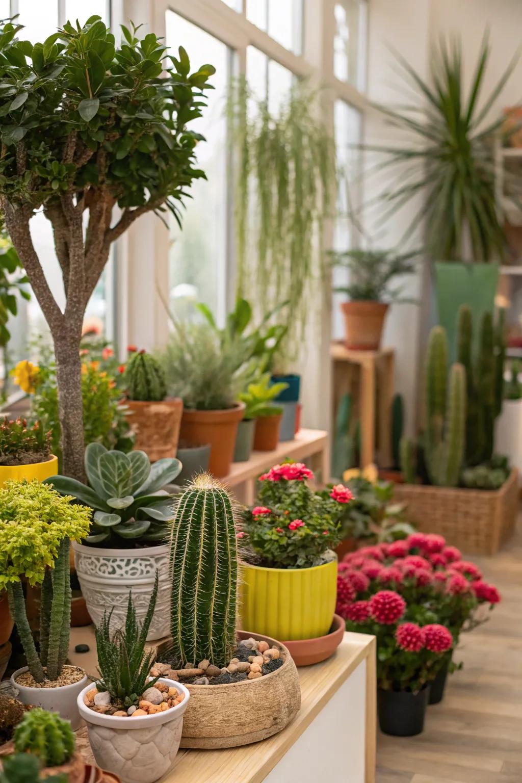 Succulents contribute a touch of greenery and life to any area.
