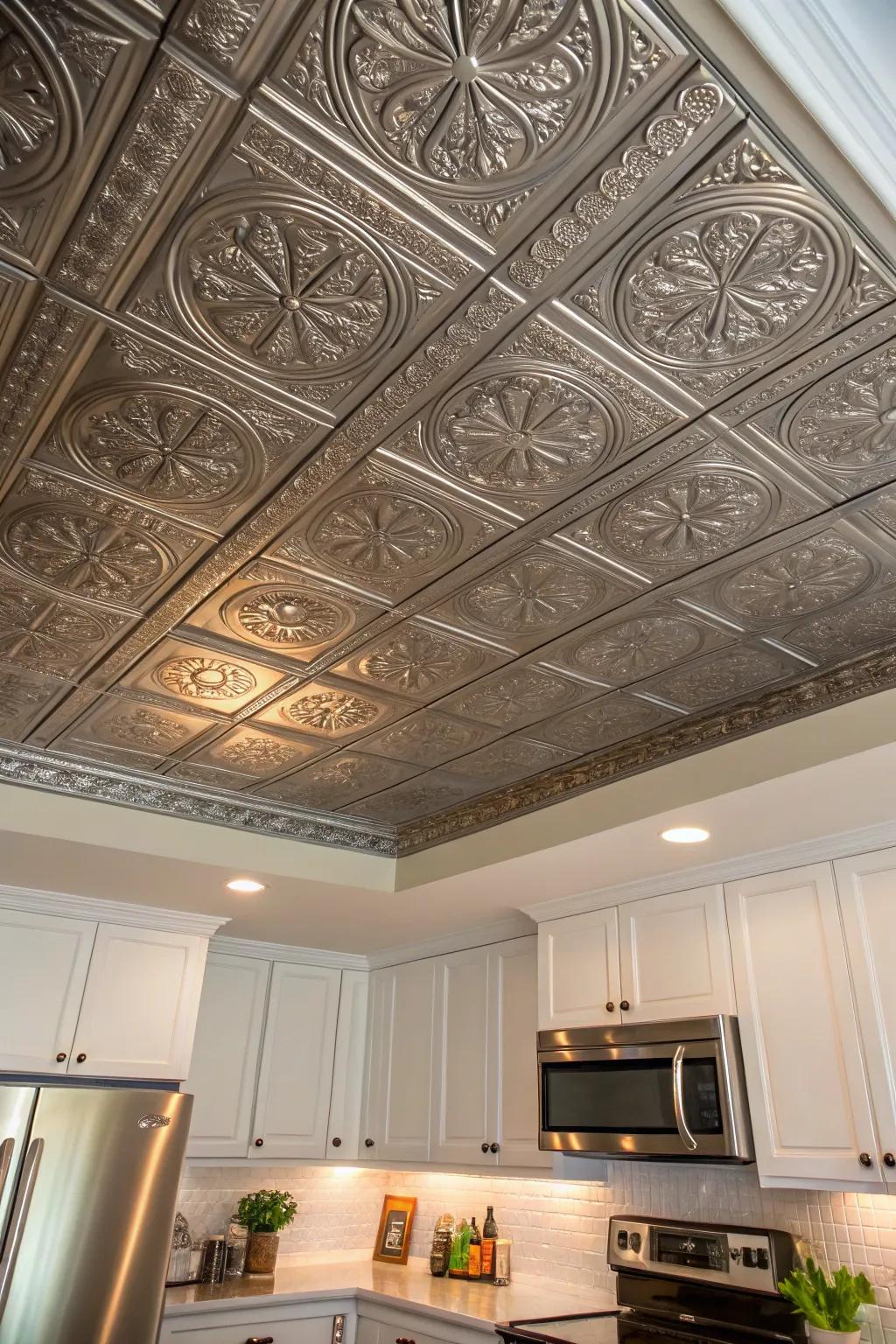 Textured ceilings add elegance and historical flair.