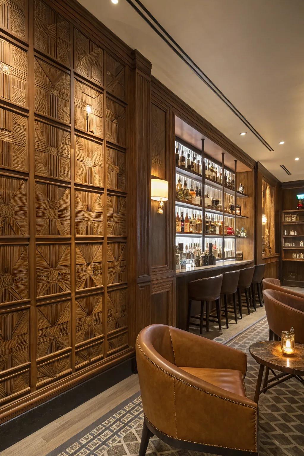 Accent walls add personality and depth to your whiskey room.
