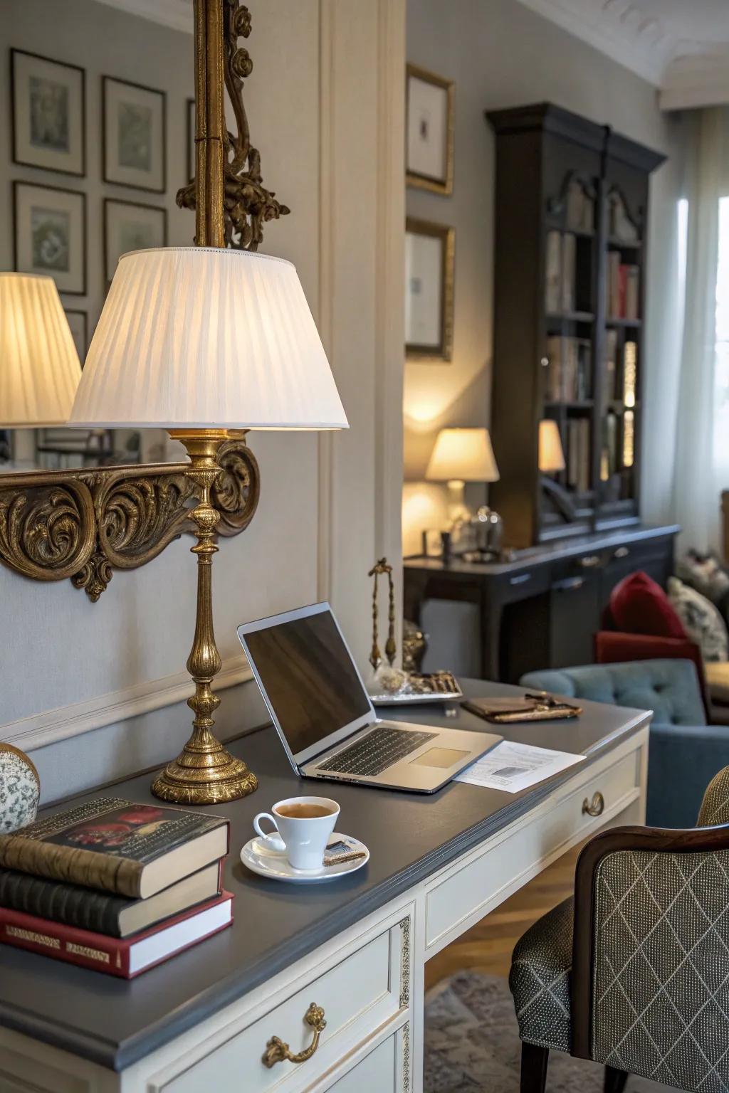 A balanced combination of contemporary and traditional design features.