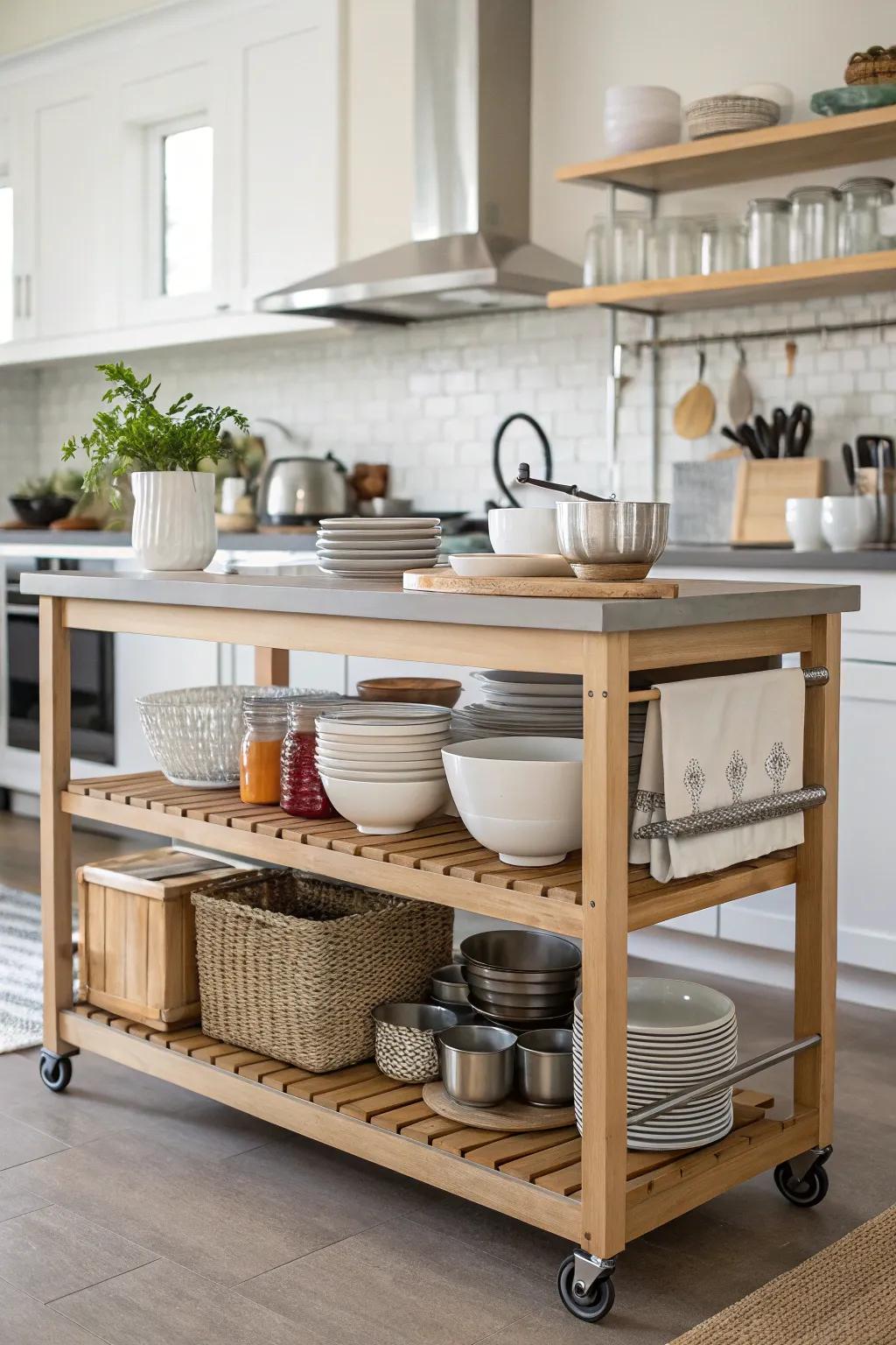 For a fashionable display, use open shelving