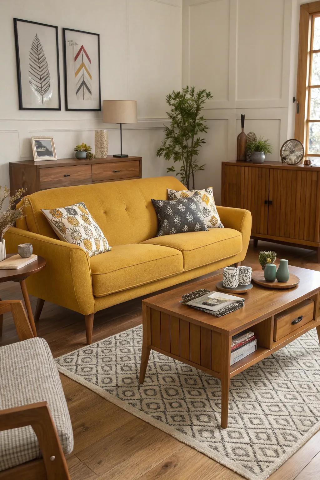 Mid-century modern components fashion an ageless appeal.
