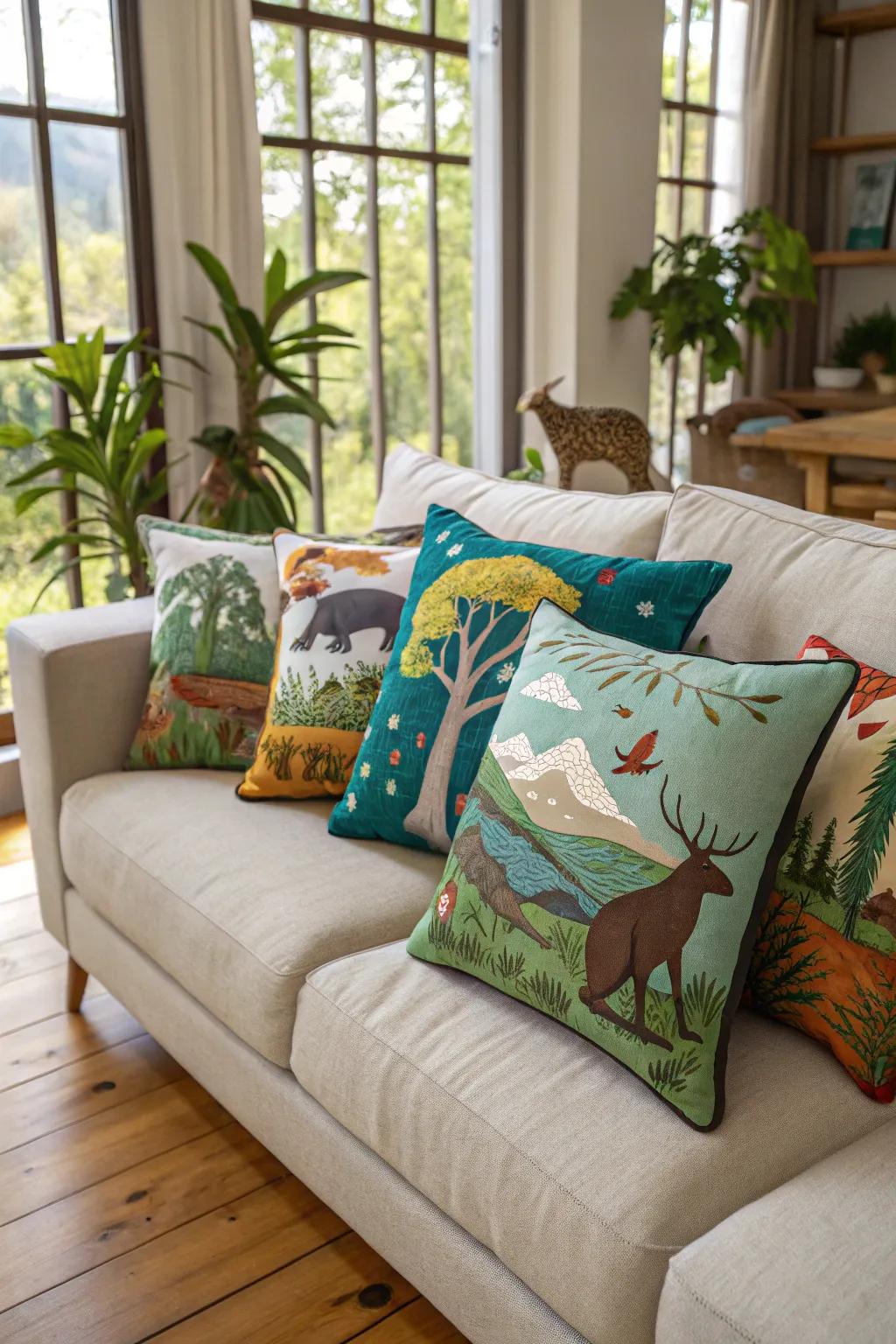 Decorated soft square pillows are a fun and easy decor update.