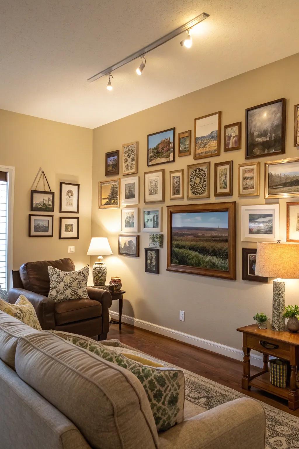 A gallery wall adds character and tells your personal story.