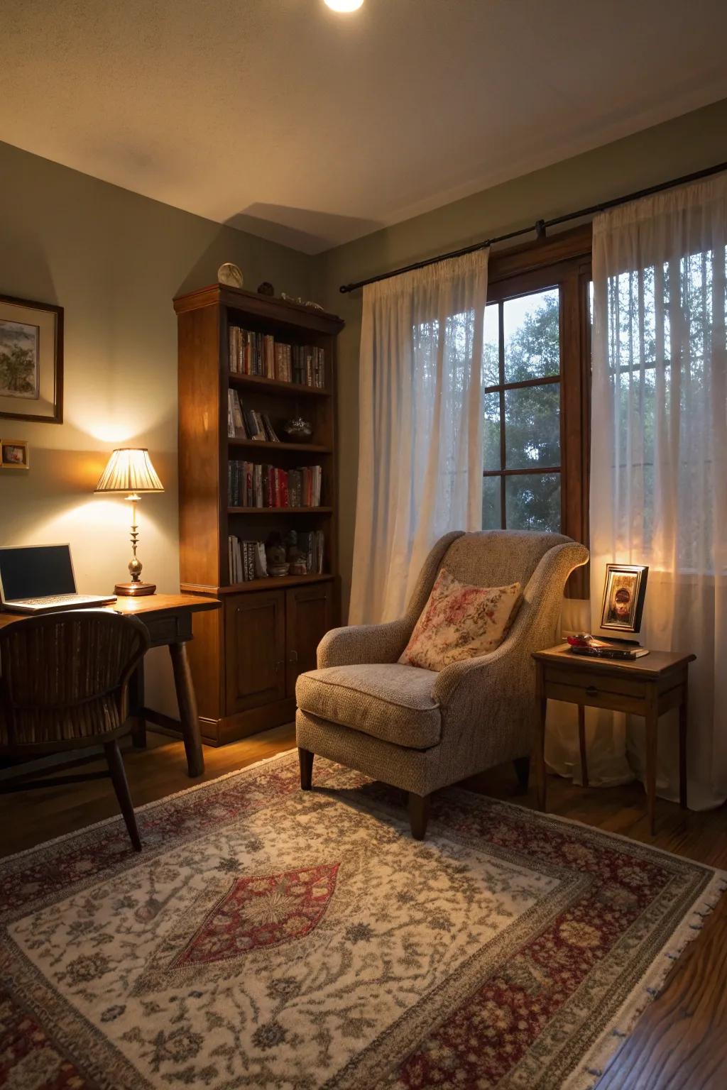 Cultivate a cozy atmosphere in your workspace.