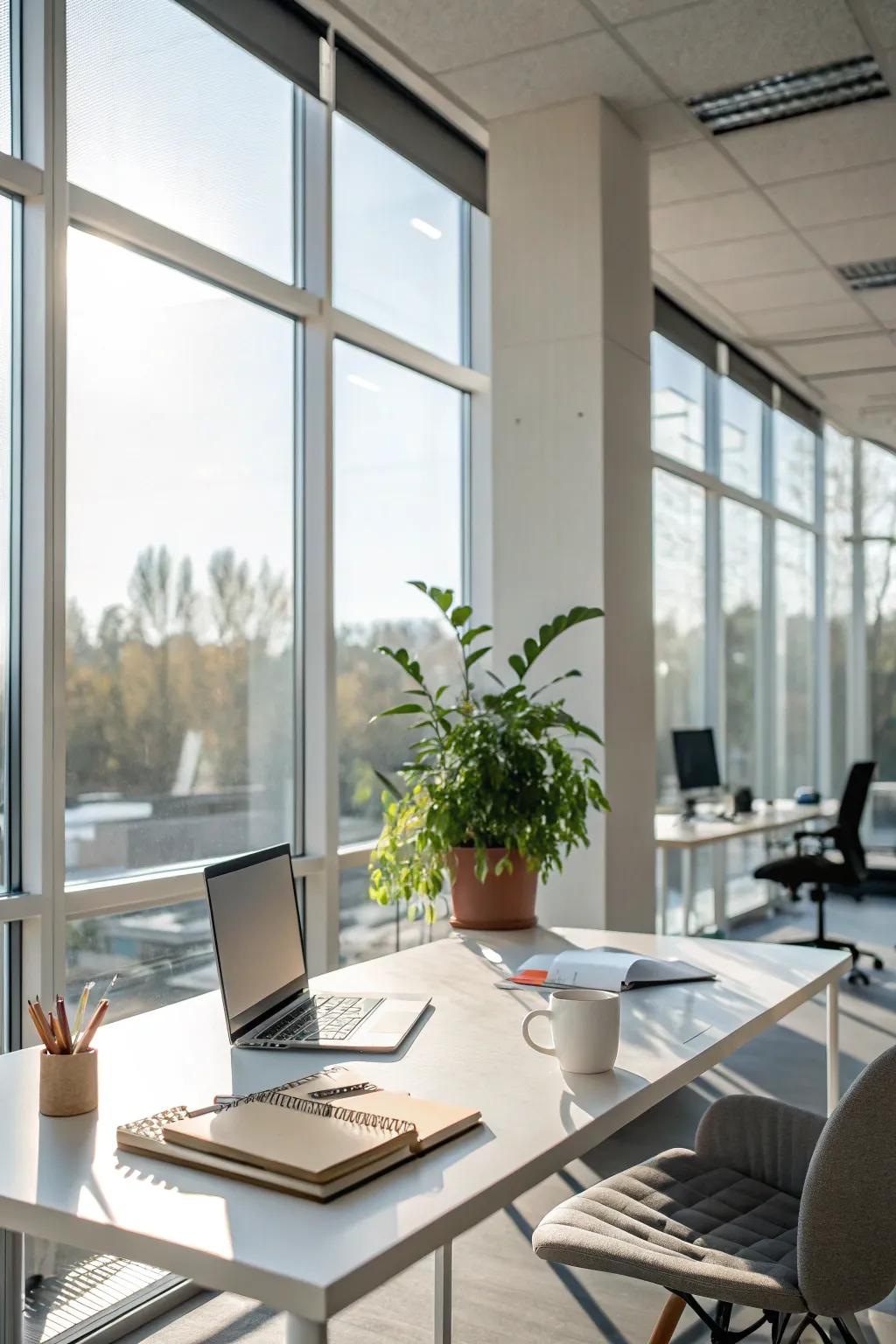 Utilize the power of natural light for an energized workspace.