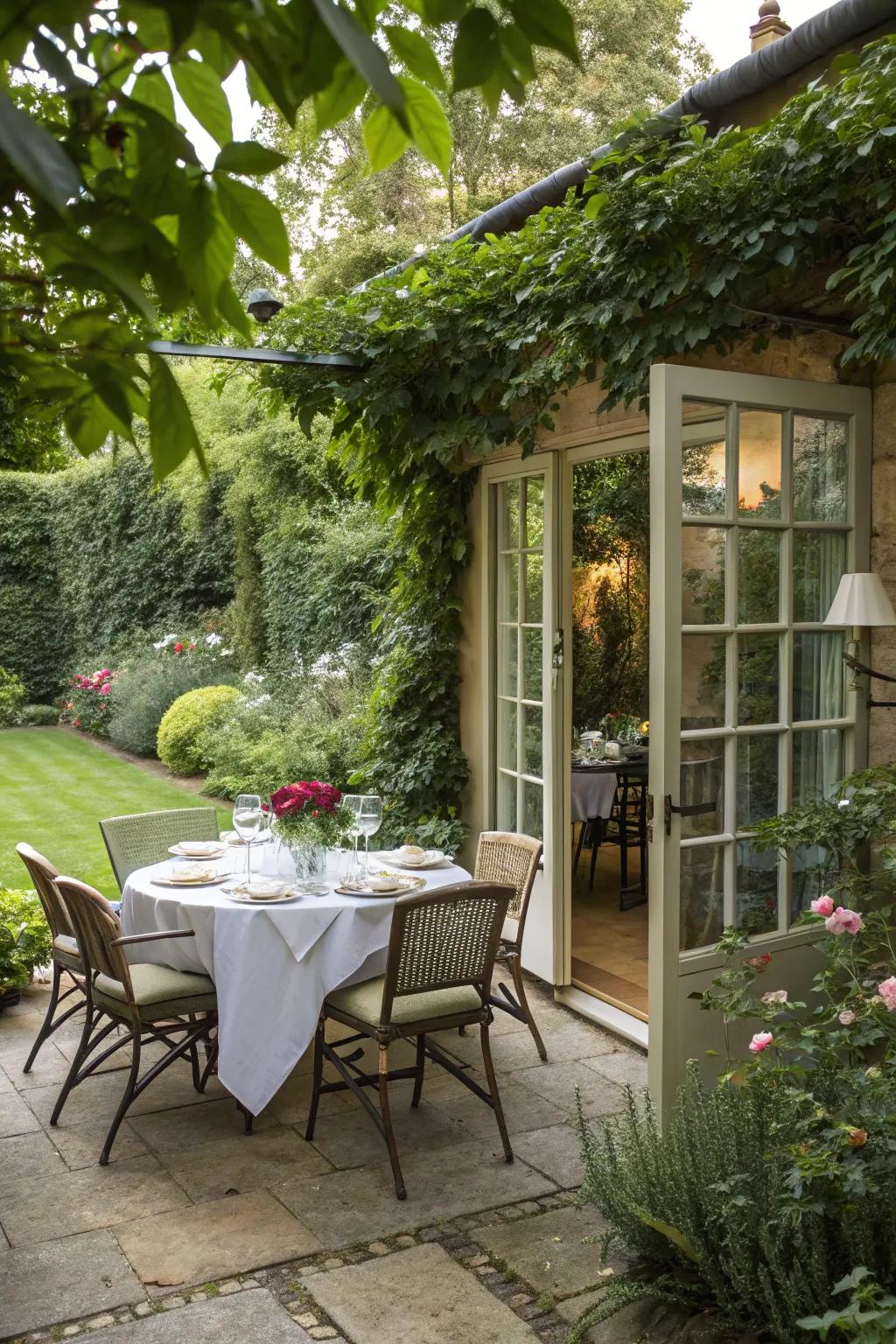 An appealing outdoor dining space tailor-made for gatherings.
