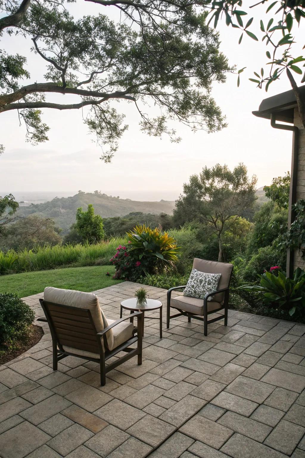 Simple patio designs offer beauty and tranquility.