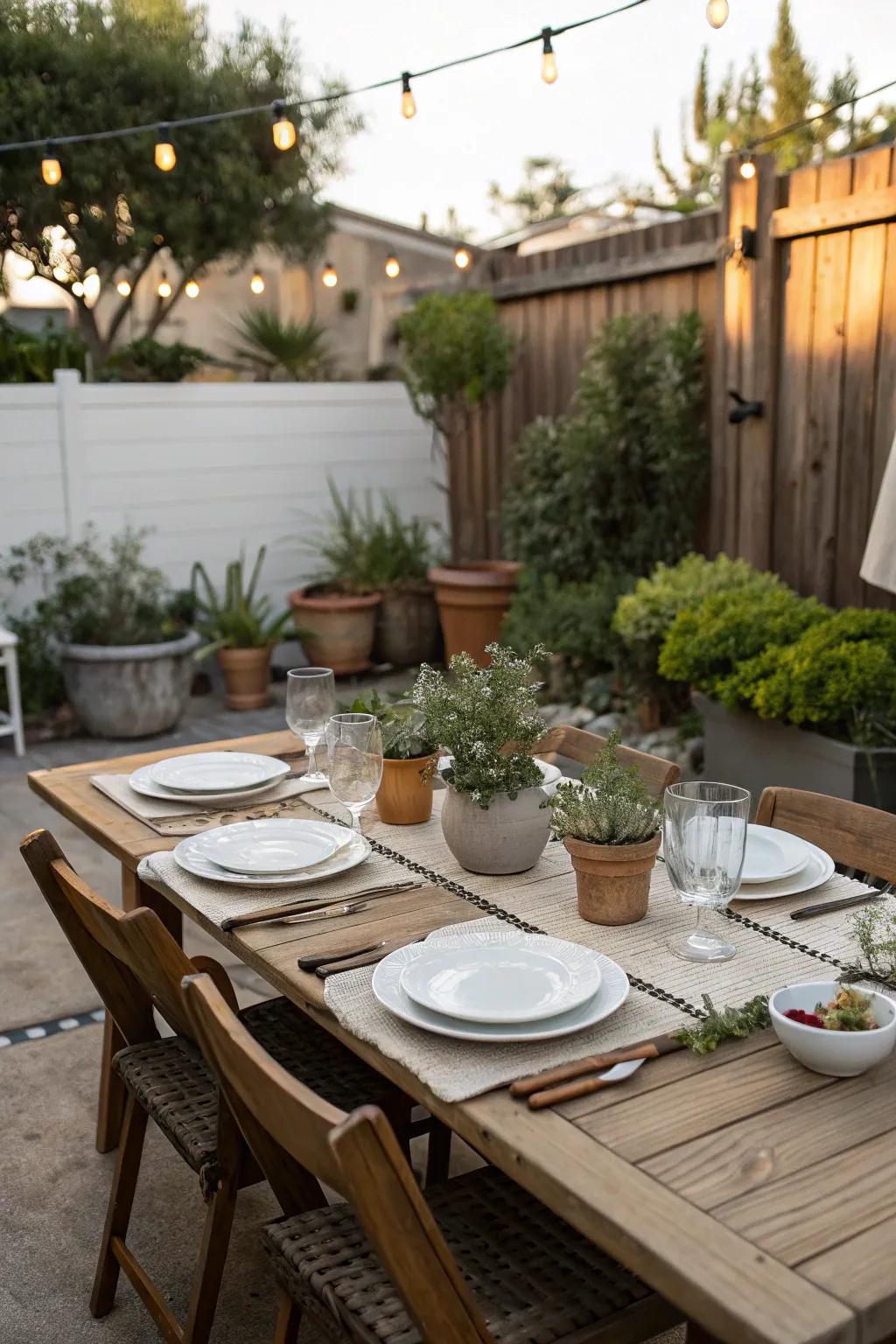 Relish every dish in your delightful outdoor dining space.