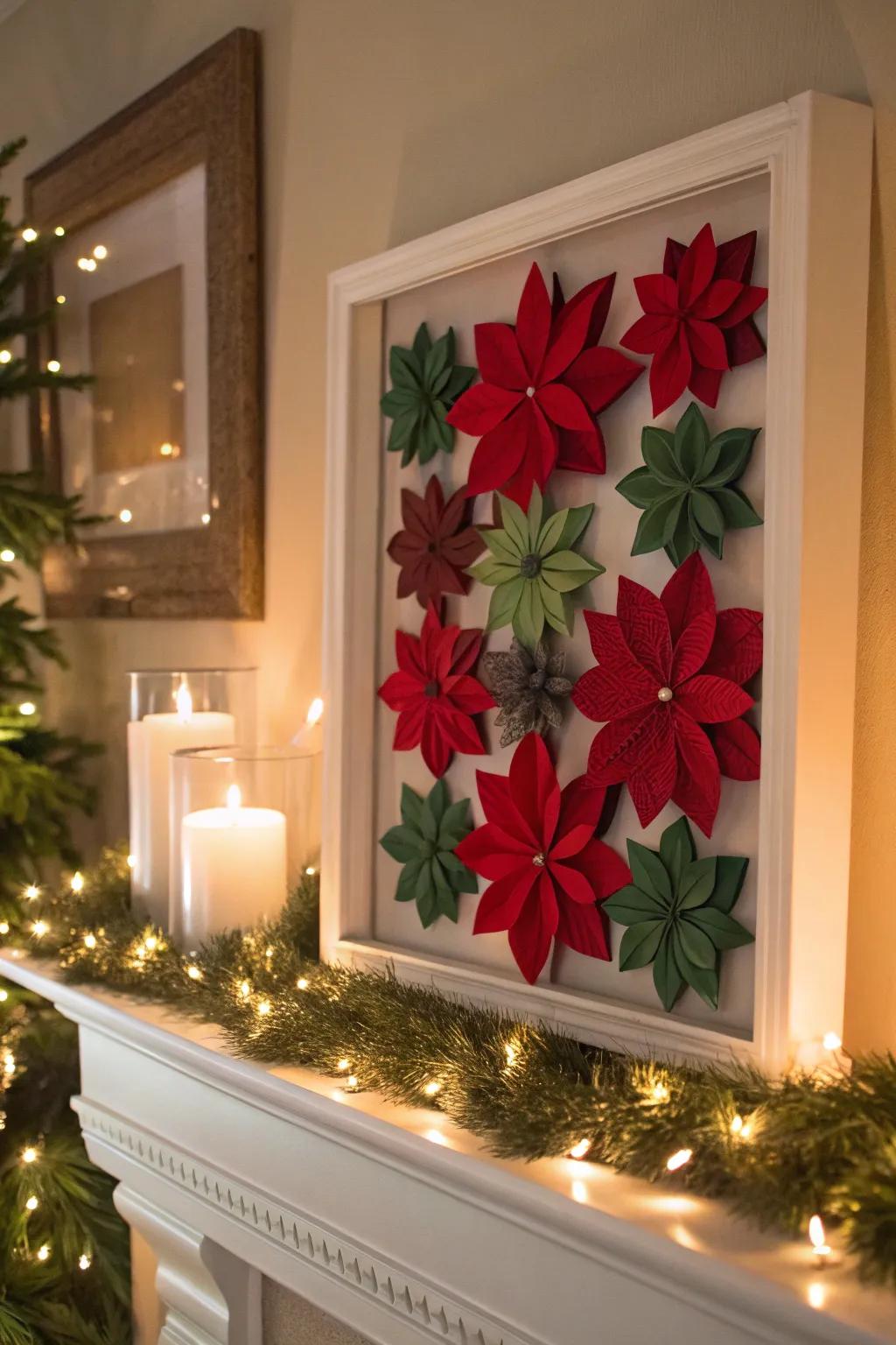 A festive shadow box brings holiday happiness to any area.