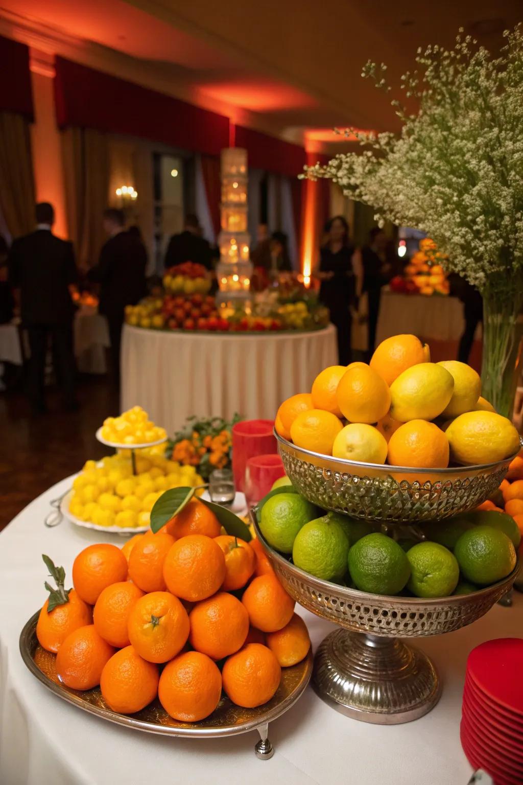 Citrus fruits bringing a refreshing and vibrant element to the table