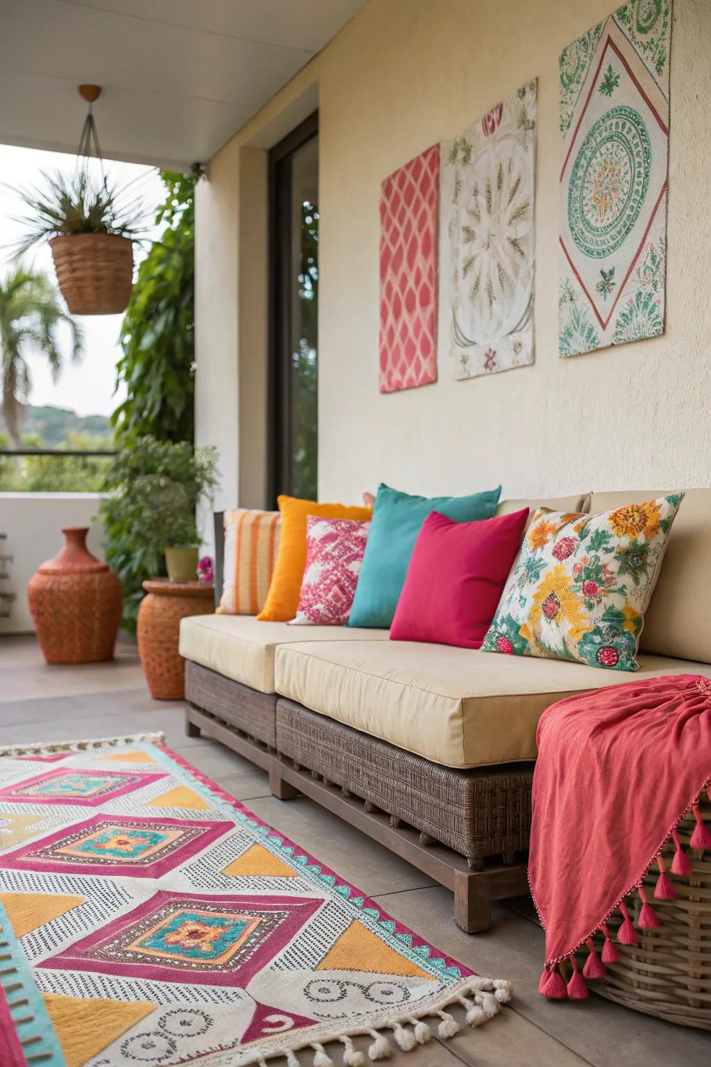 Impart personal impressions with decorative accents to render your patio welcoming.