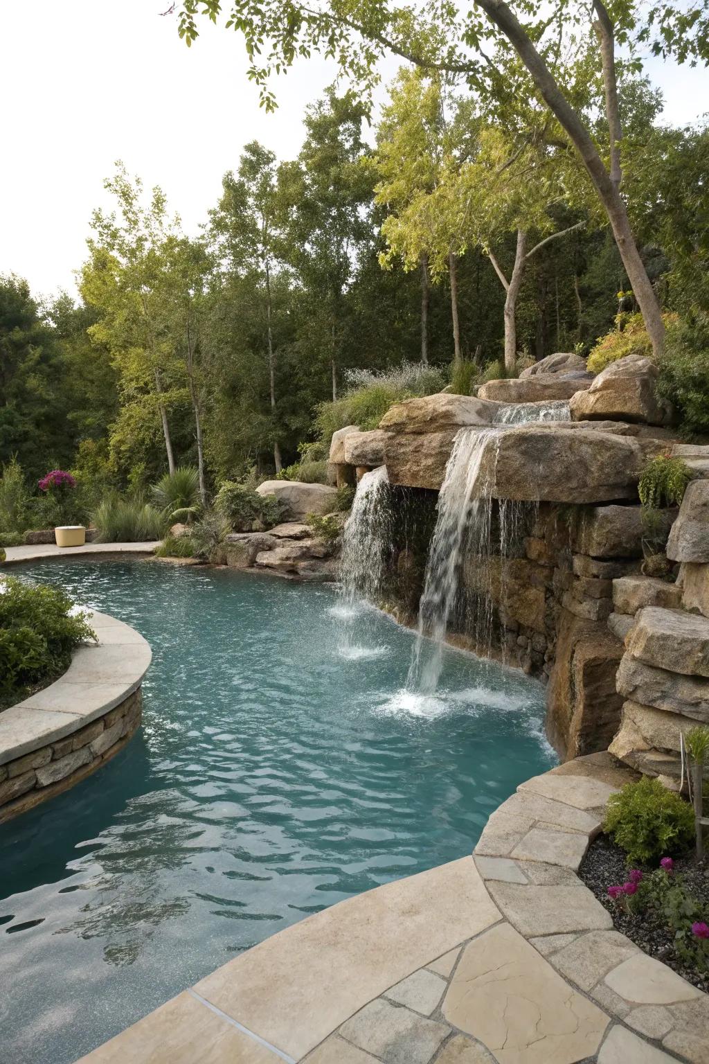Improve serenity using a poolside hydro feature.