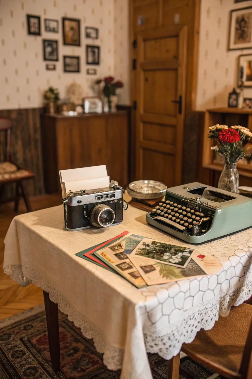Bygone era aspects add a nostalgic touch to your photo booth.