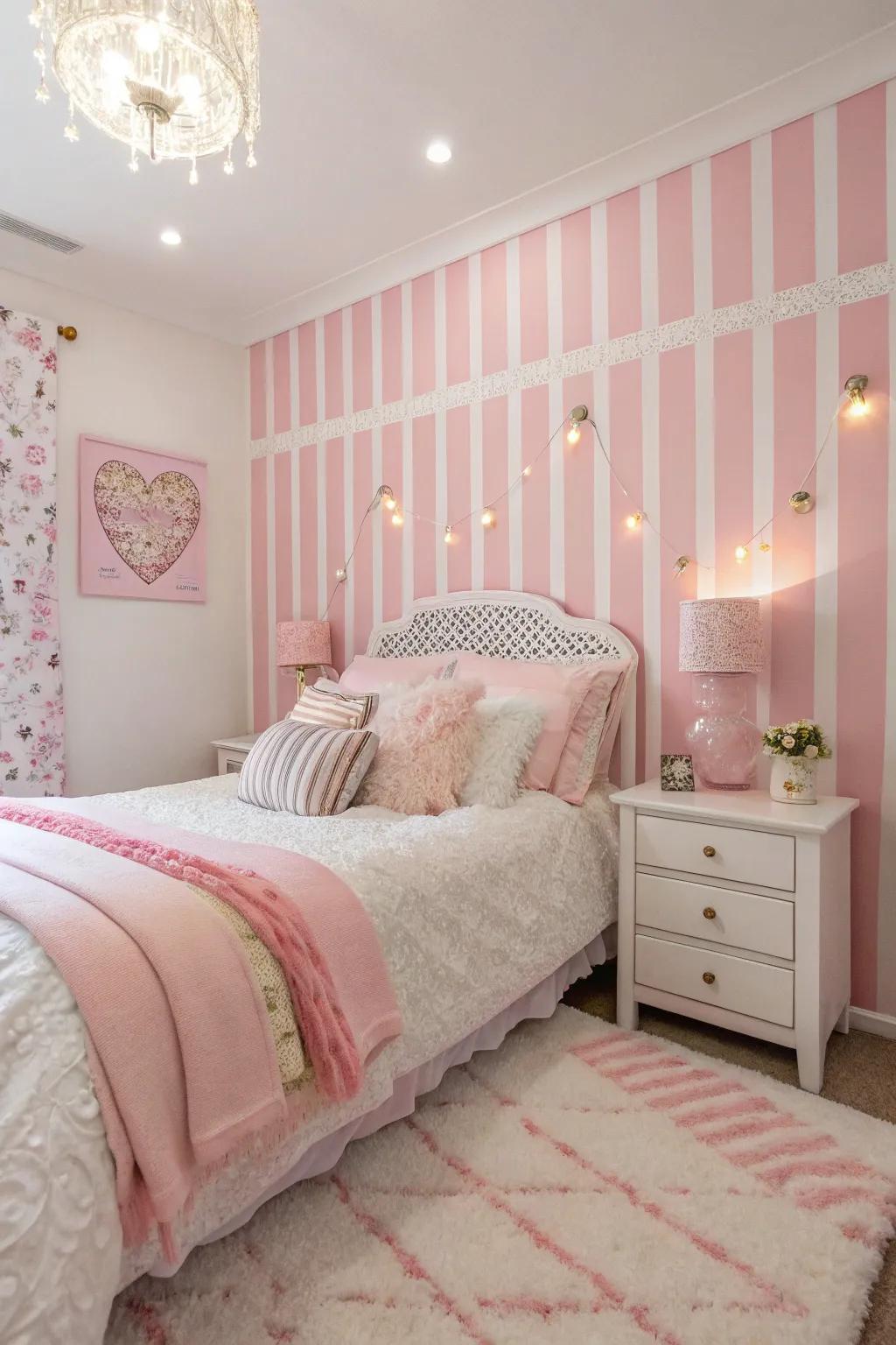 Candy floss colors add a fanciful appeal to your bedroom.