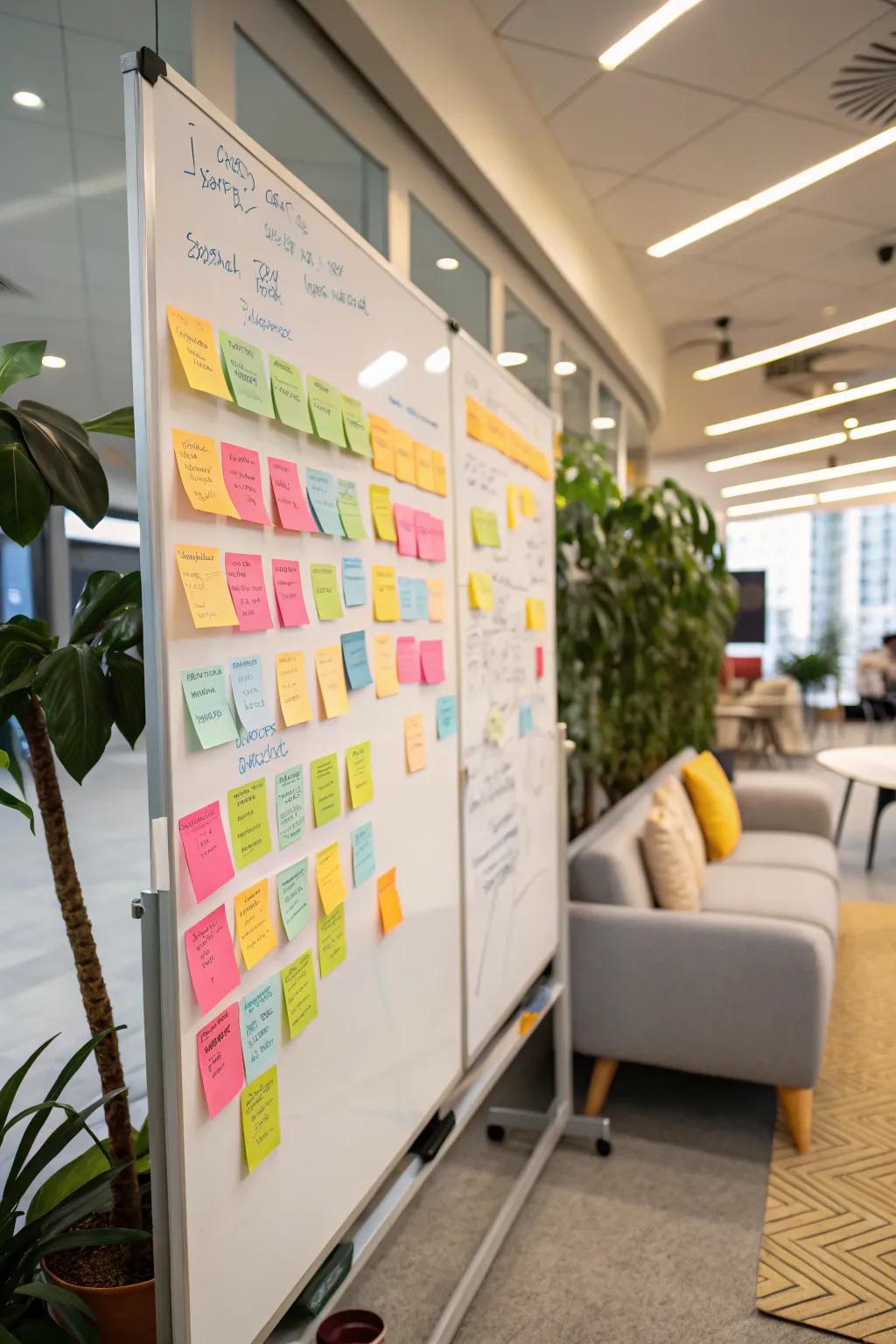 Arrange ideas and reminders via a reminder note system.