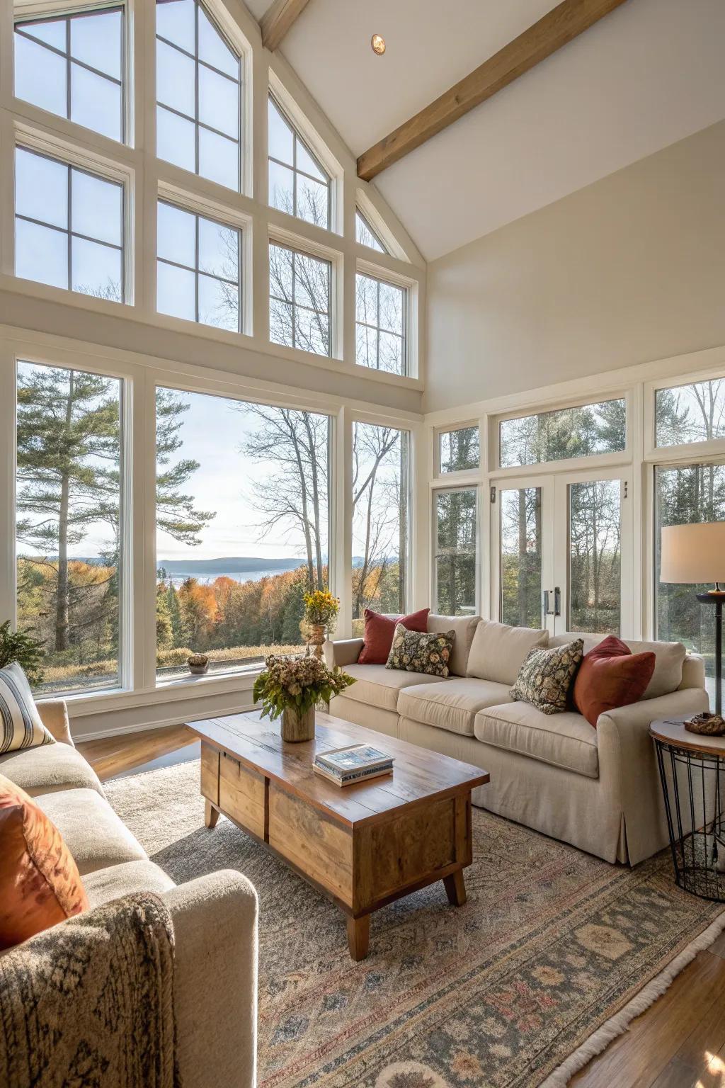 An open arrangement enhances light and space.