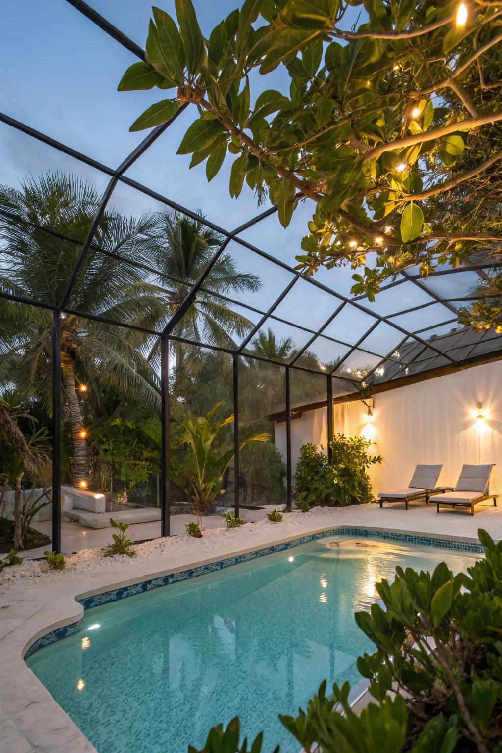 Transform your enclosure with tropical resort style lighting.
