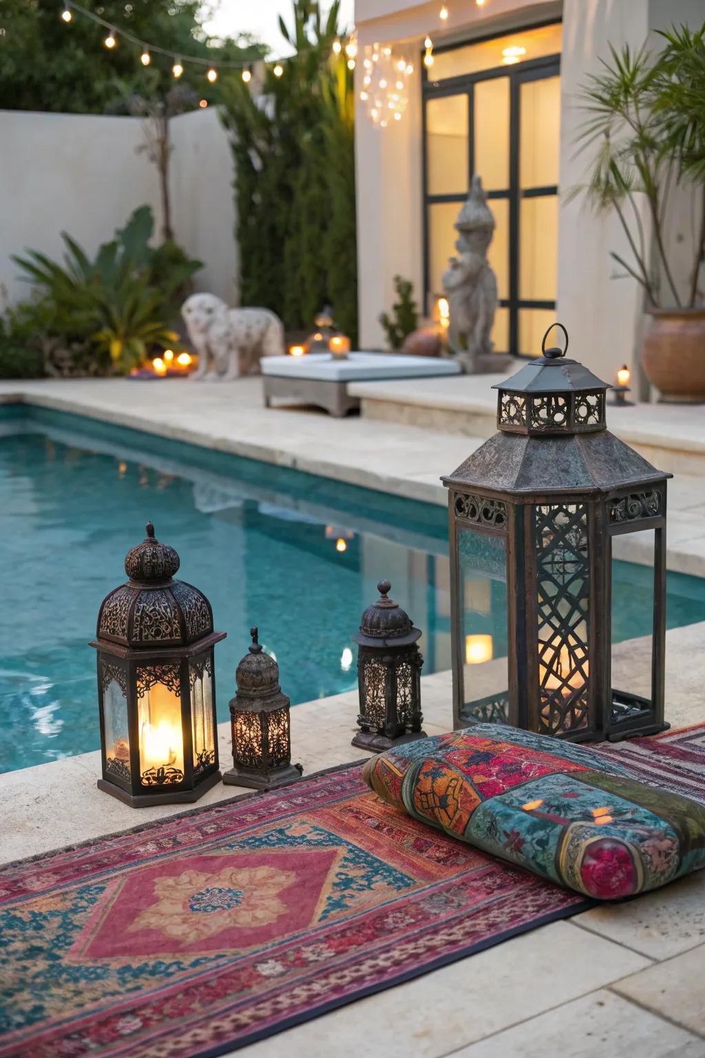 Decorative items can dramatically enhance your poolside vibe.
