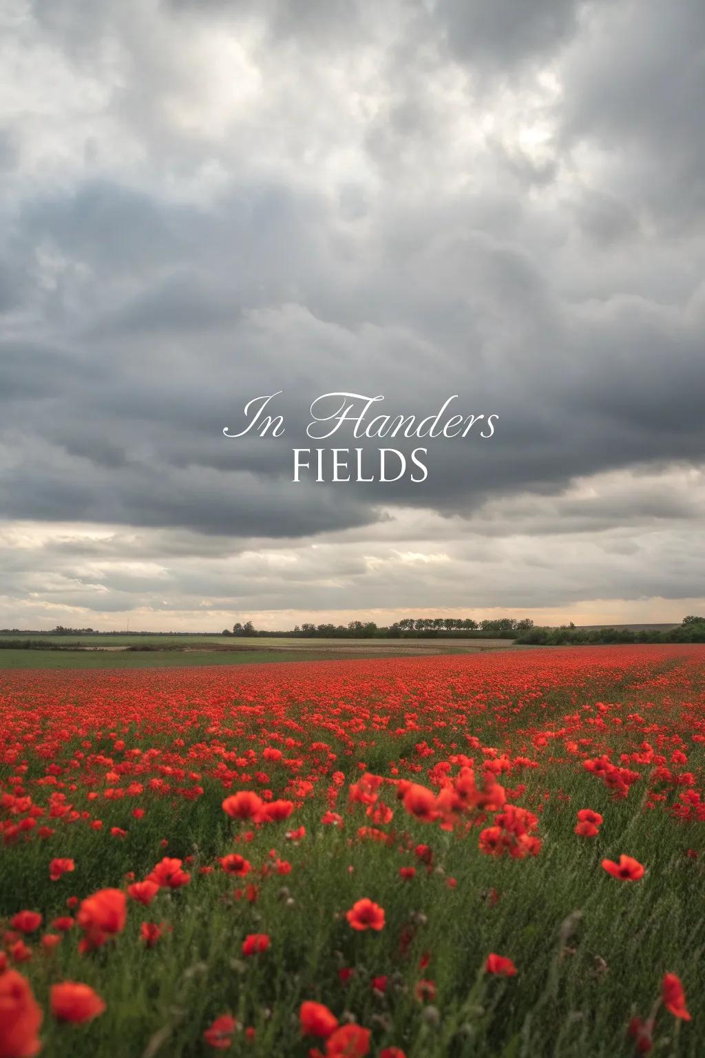 Poppies paired with verse, weaving words and visuals into a poignant tribute.