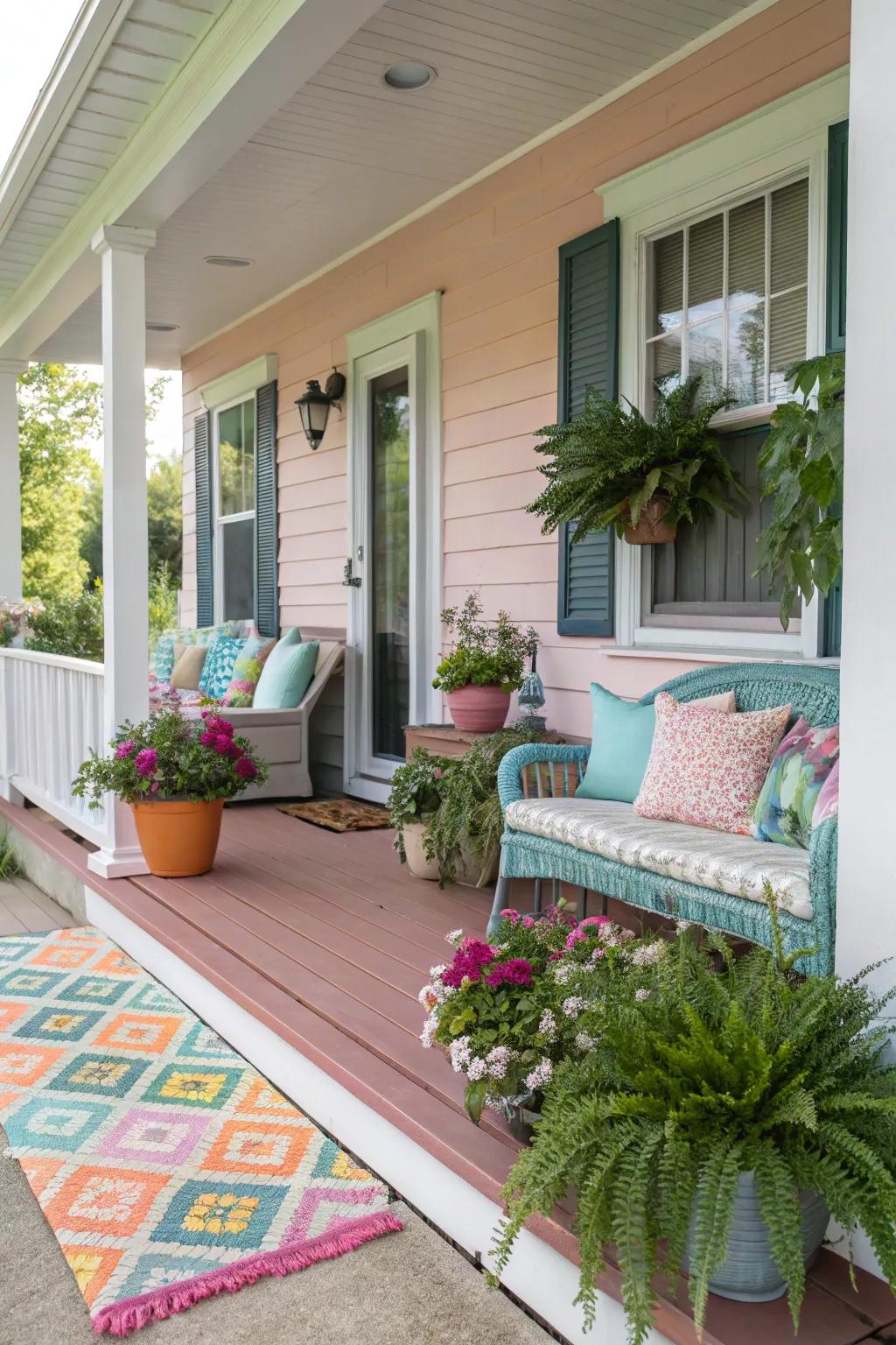 Hue harmony conceiving a synchronized porch arrangement.