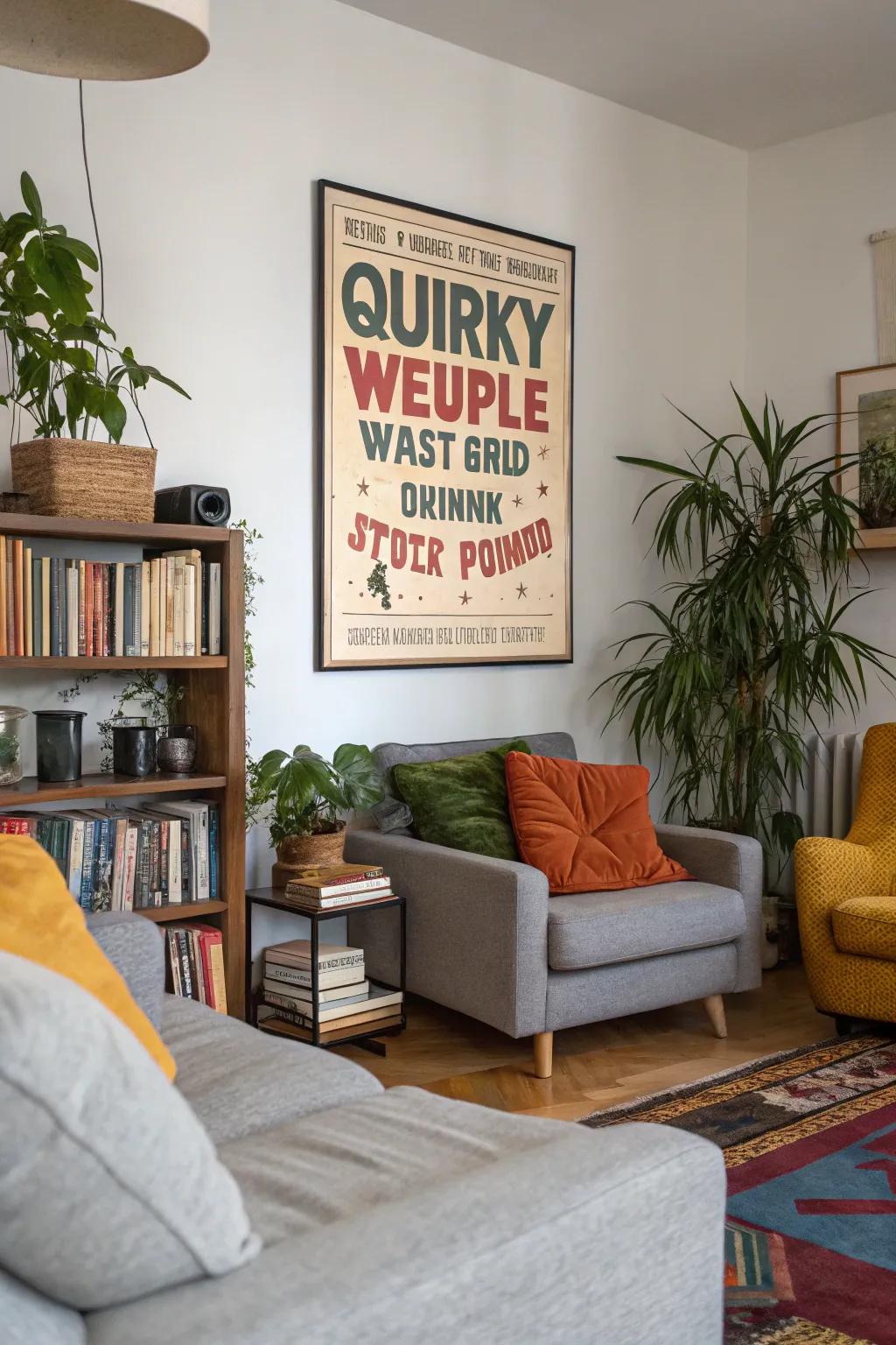Unconventional posters introduce delight and laughter to any space.
