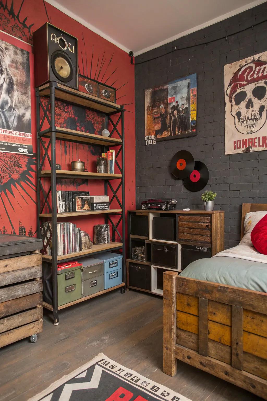 Append an edgy vibe through alternative furnishing selections that stand out.