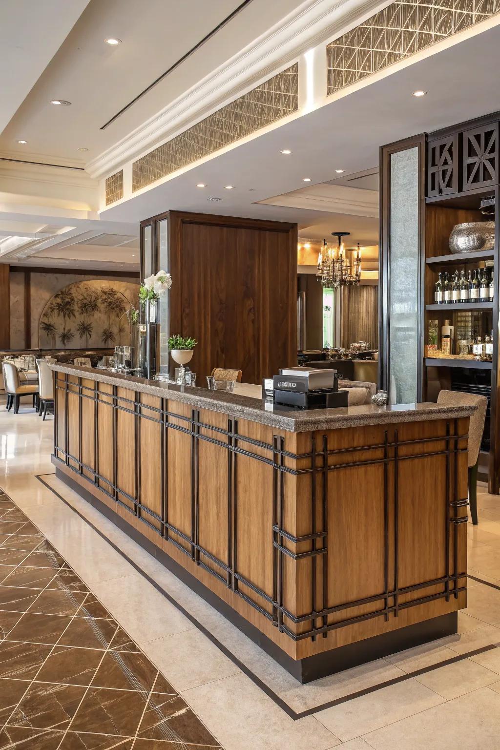 A synthesis of styles creates a versatile and timeless reception point.