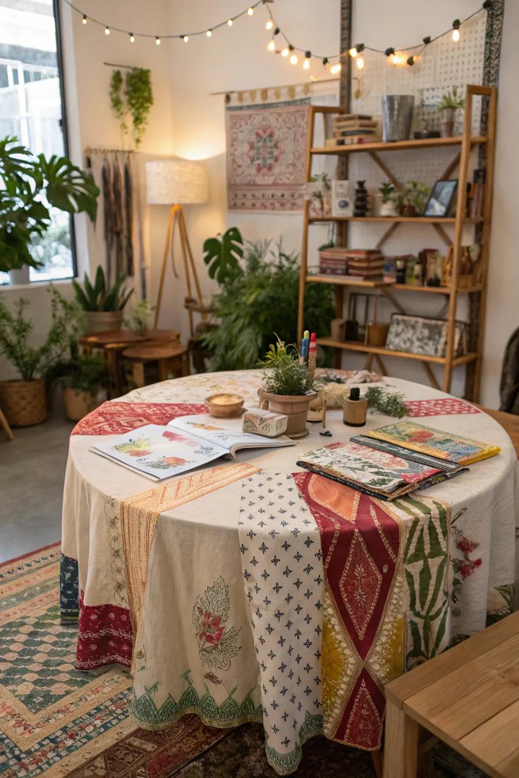 Combining materials creates a unique, eclectic charm.