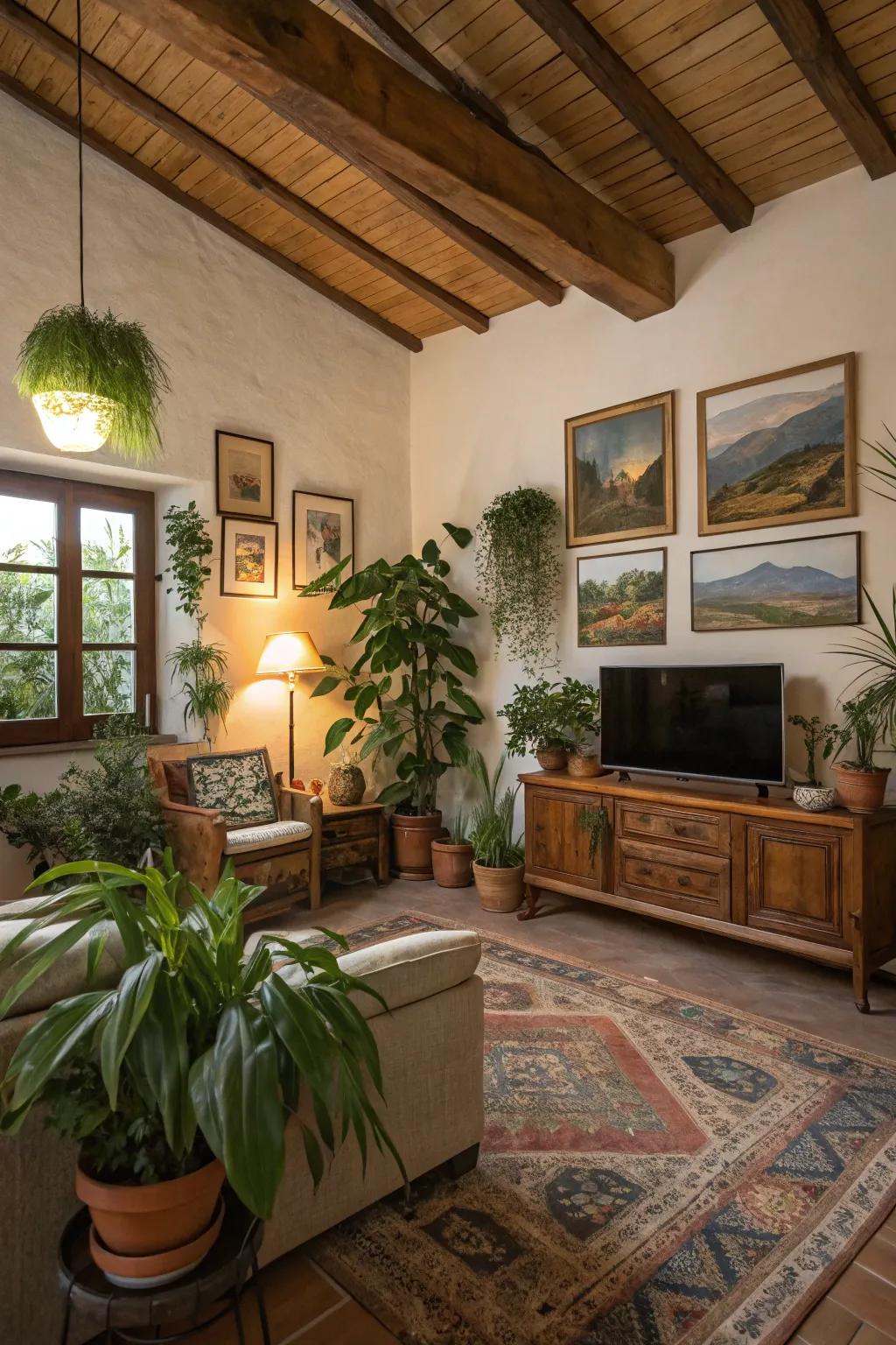 Nature-inspired aspects bring a refreshing vibe to the family space.