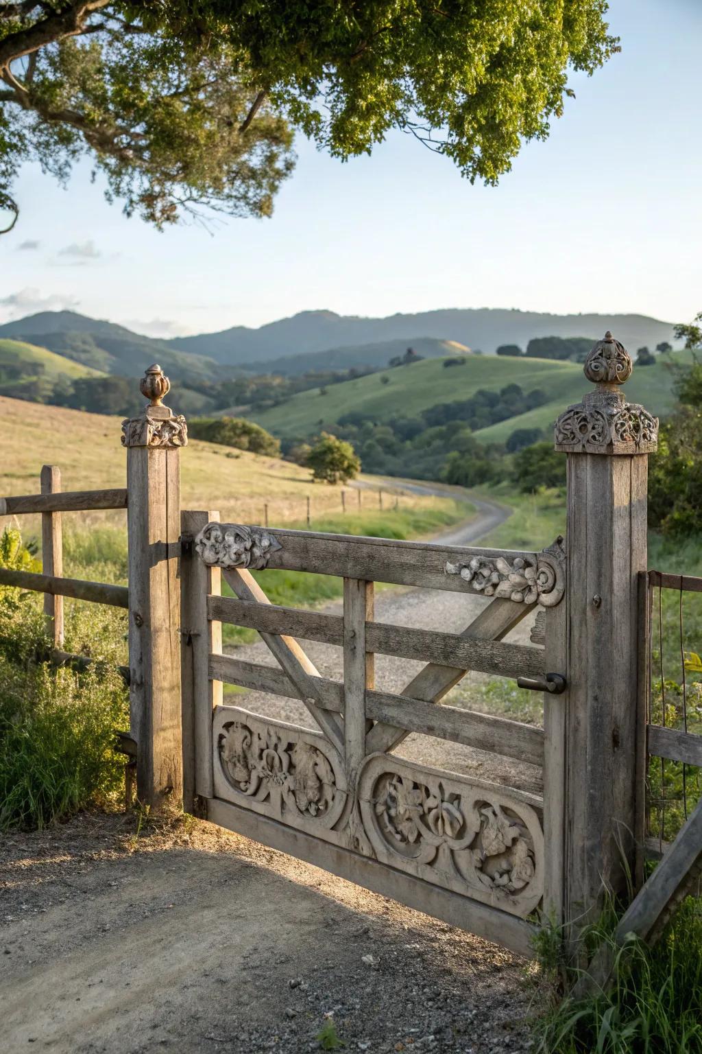 A homestead portal embellished with crossbar embellishments.
