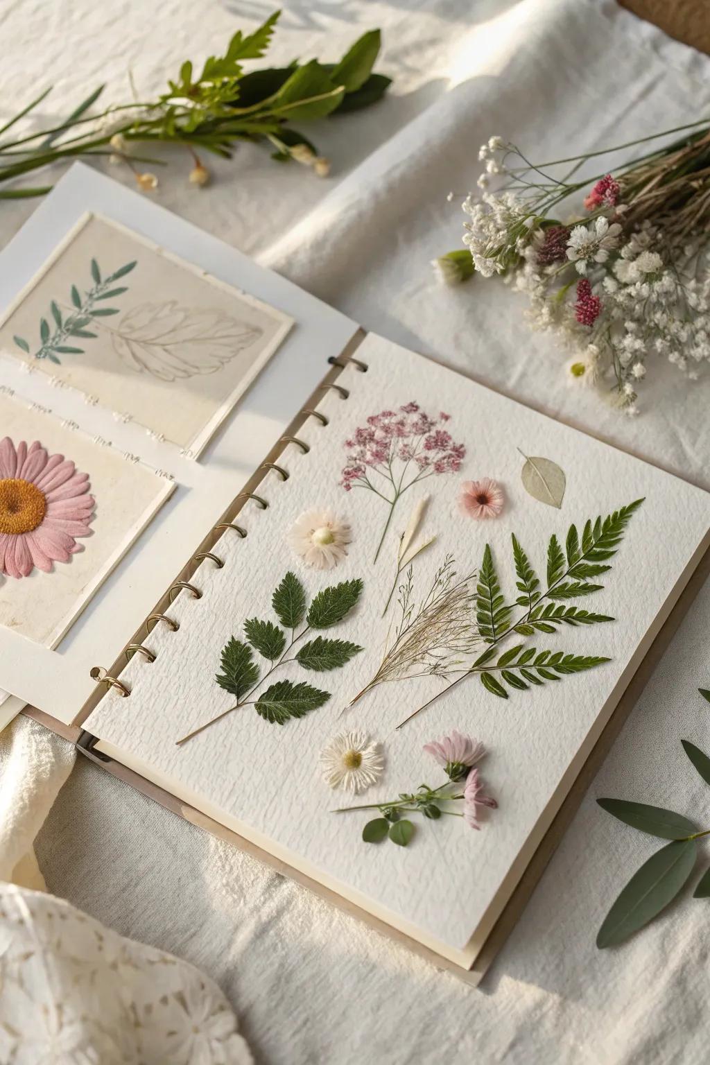 Embrace the elegance of the natural world through a botanical imagination in your scrapbook designs.