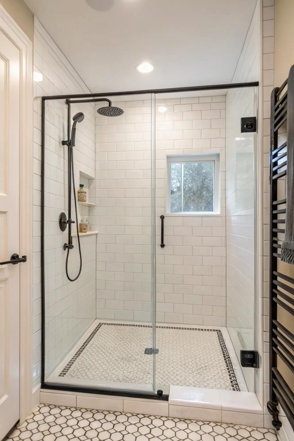 Less is more with minimalist shower floor aesthetics.