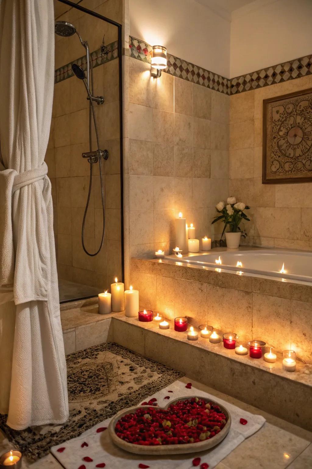 Candles add a sense of warmth and coziness to your shower.