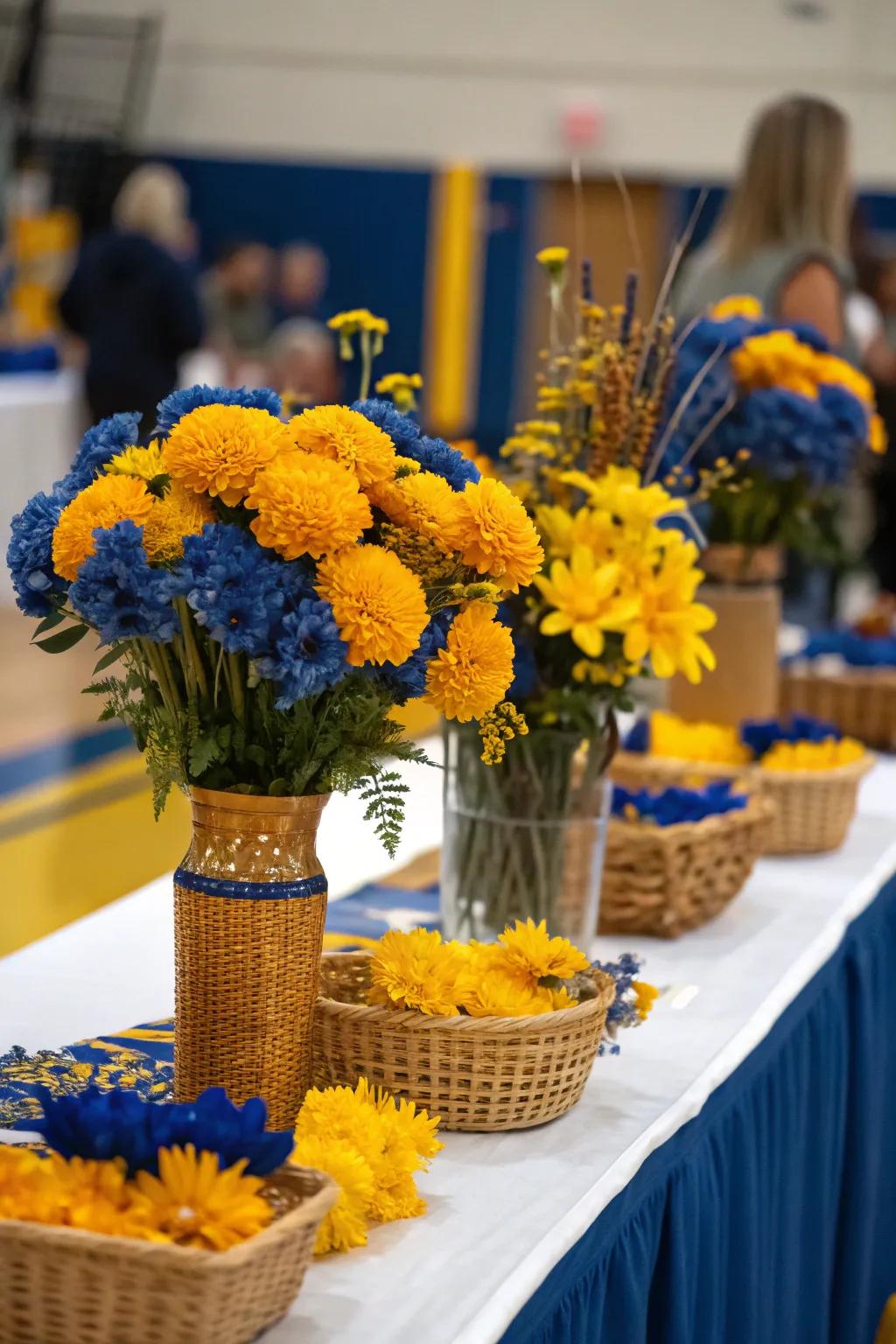 Flowers impart a natural and elegant touch to the celebration setting.