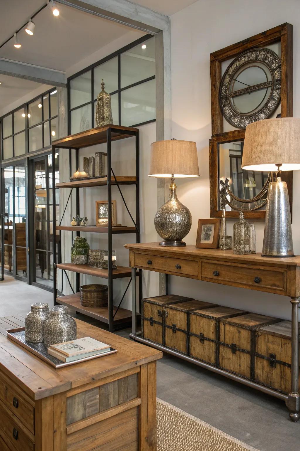 The combination of various materials enhances texture and visual interest.