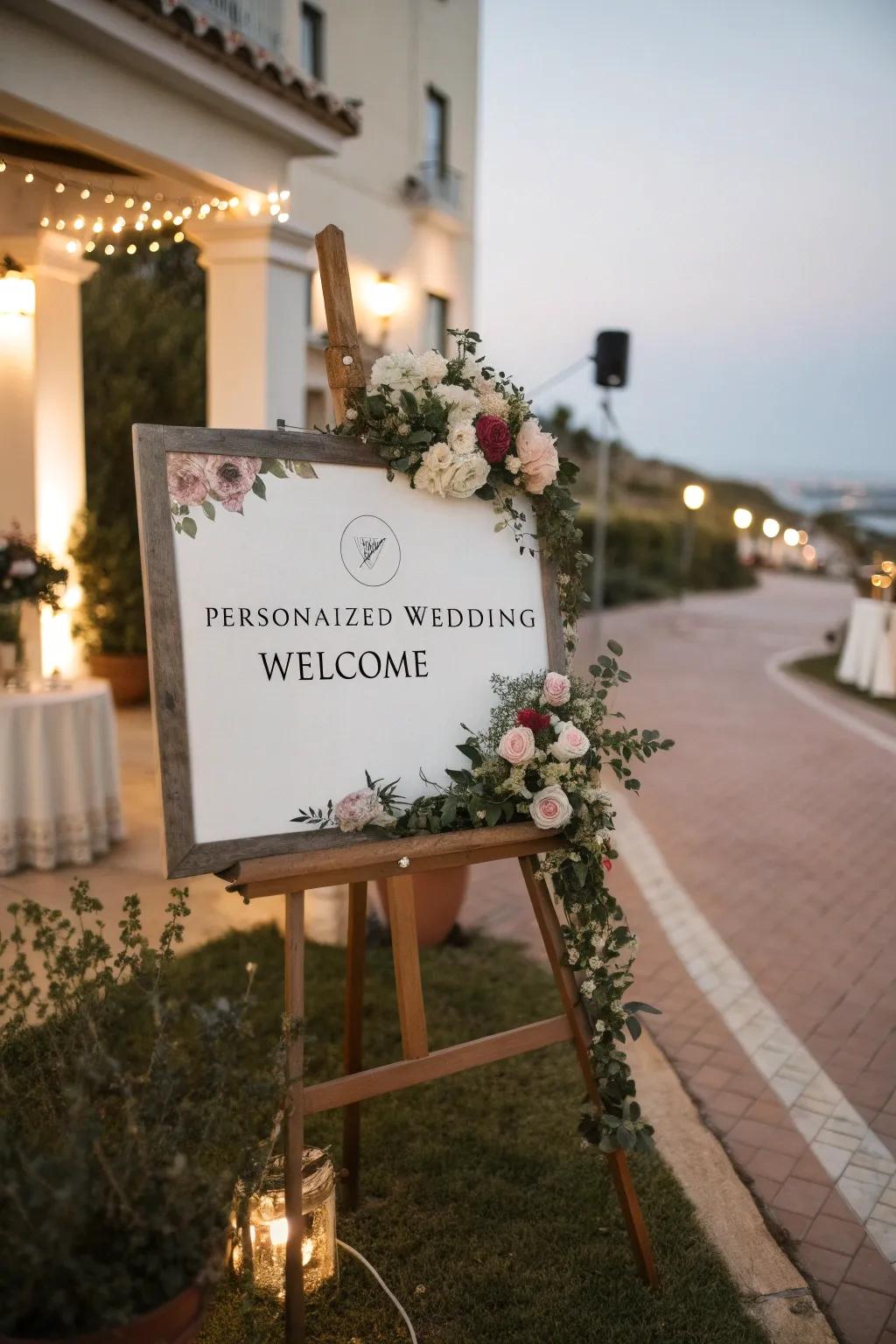 Warm welcome using customized signage.