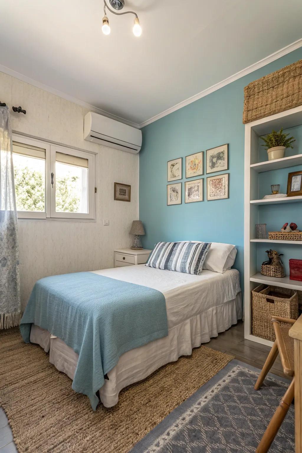 An accent wall adds character and focus.