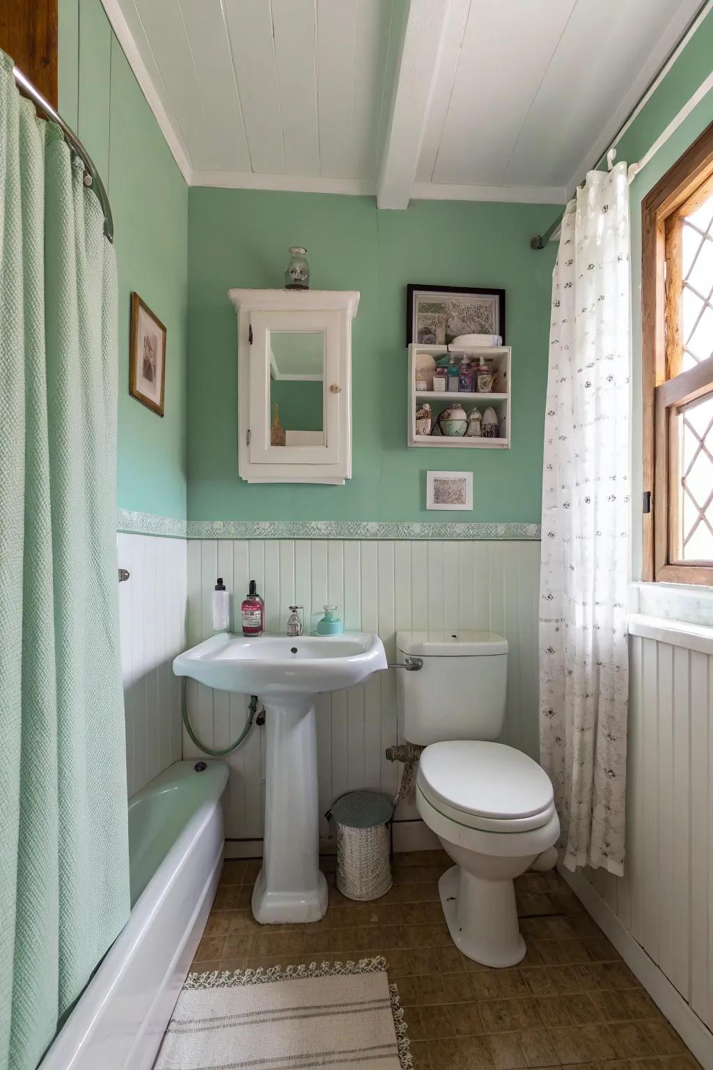 Minty green cultivates a fresh and invigorating space.