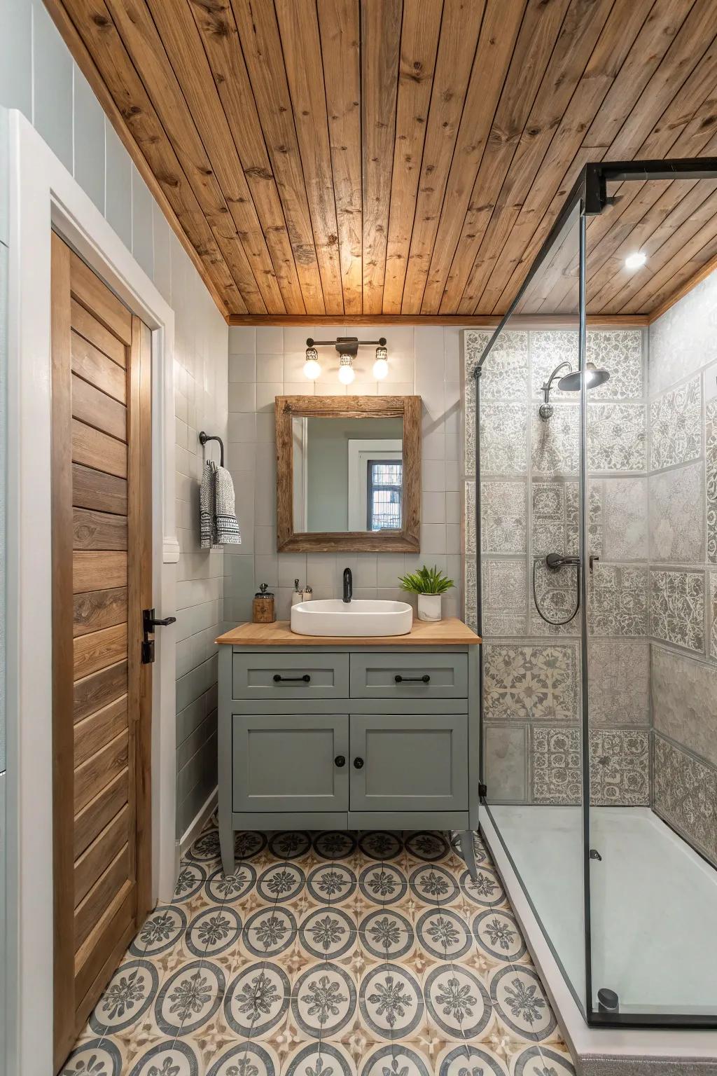 Tactile panels give the ceiling dimension and interest.