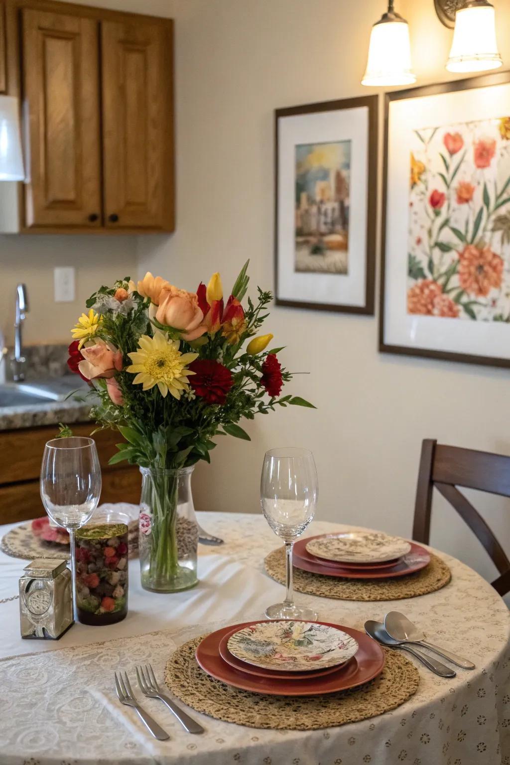 Decorative accents add personality to the space.
