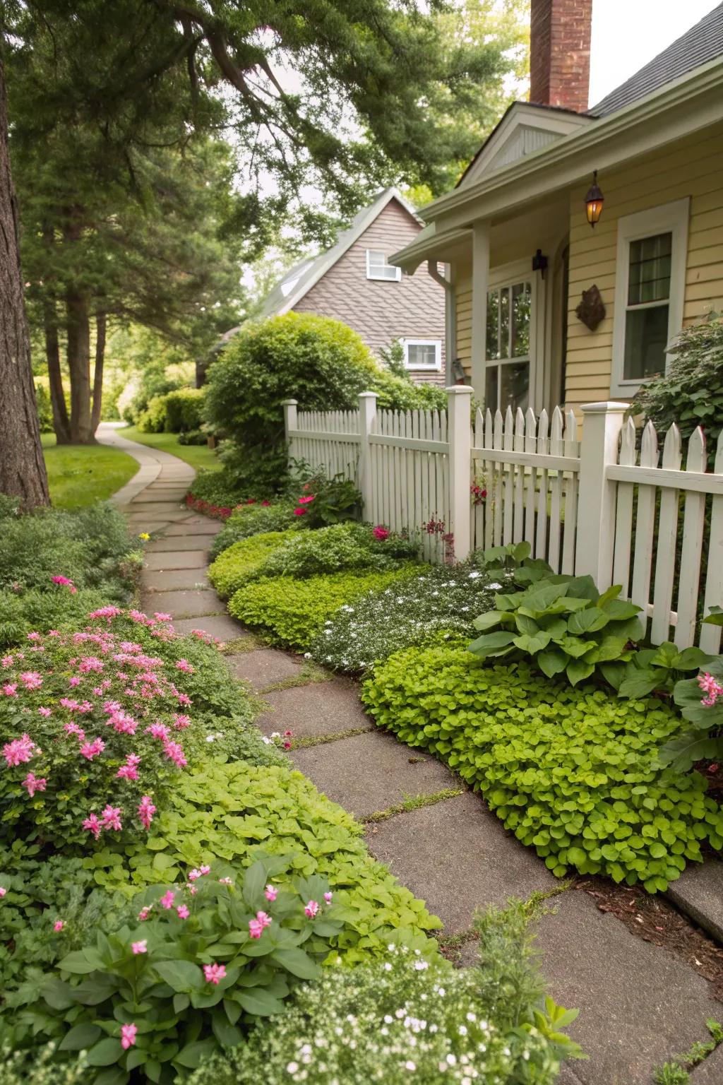 Ground covers offer a no-mow, weed-resistant option.