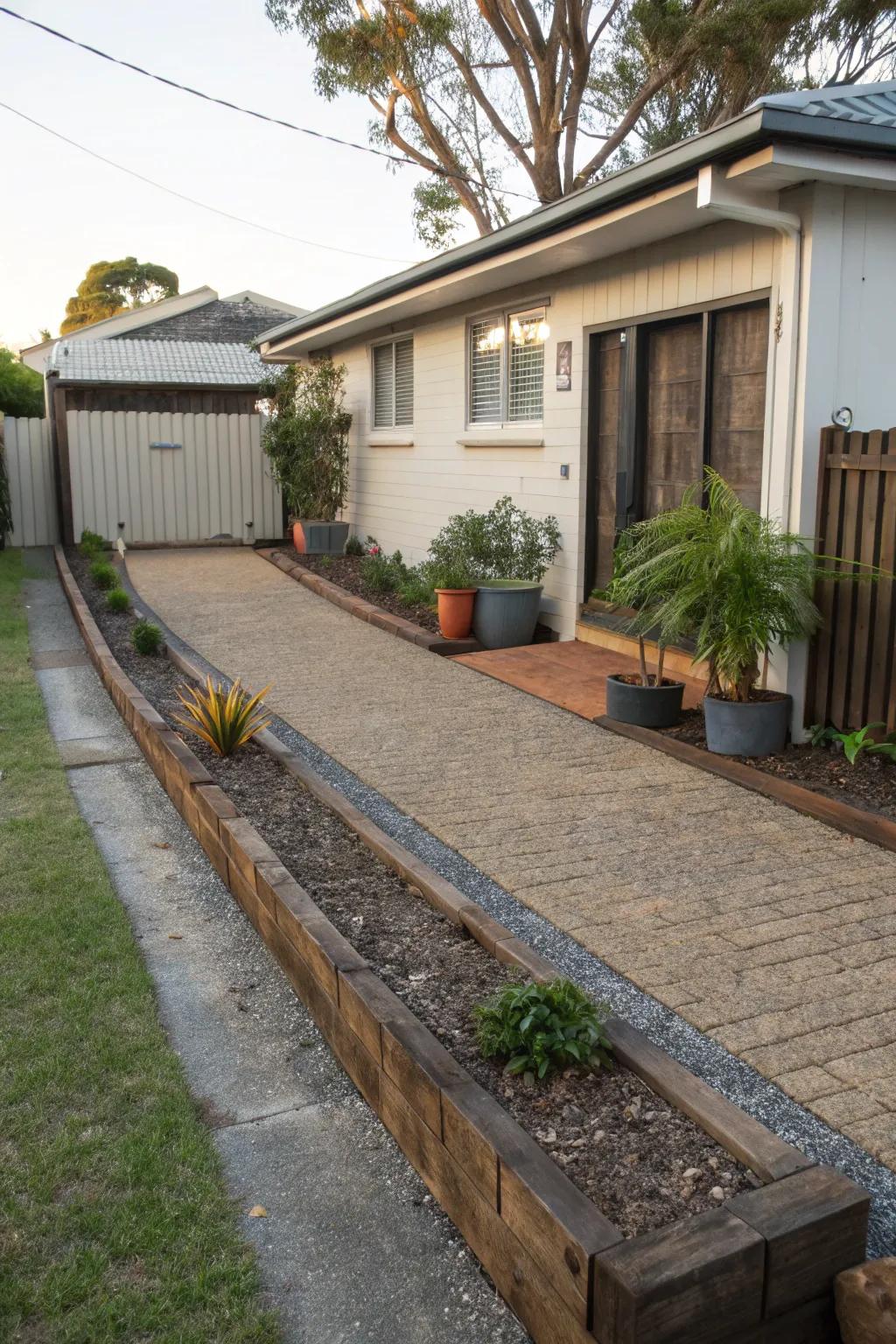 Recycled materials add character and sustainability to your parking space.
